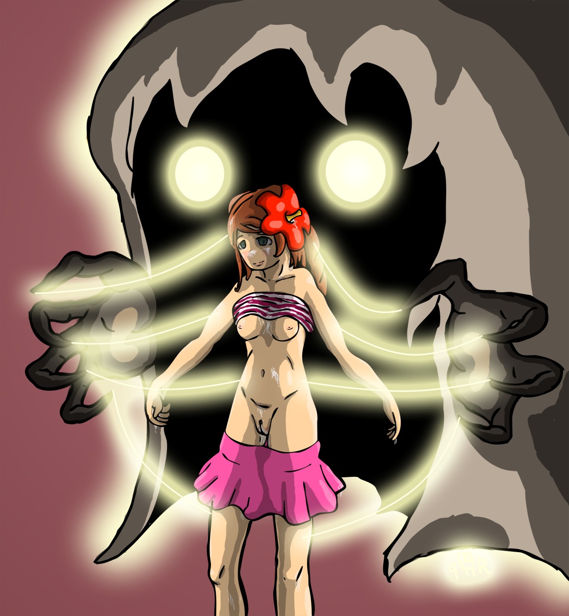 breasts color cum female human interspecies maplestory rule34 scraps skirt small_breasts standing uncensored