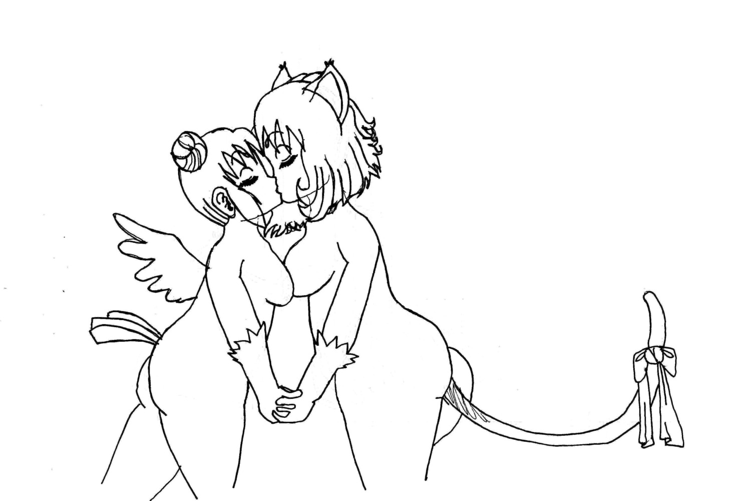 female ichigo_momomiya mew_ichigo mew_mint mint_aizawa monochrome rule34 tagme tokyo_mew_mew