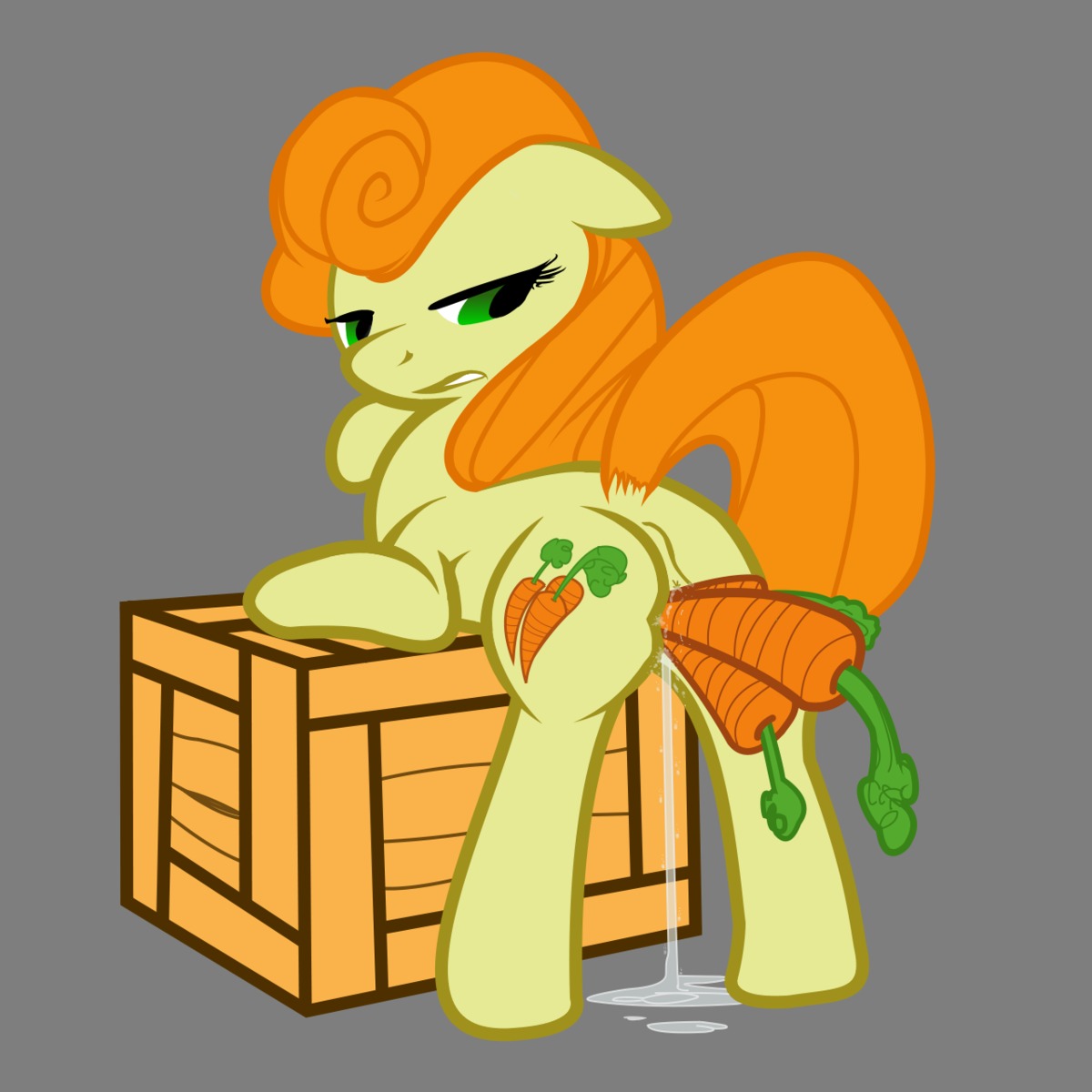 1:1 alpha_channel anus bedroom_eyes bodily_fluids bongo_(brickstarrunner) box butt carrot carrot_dildo carrot_top_(mlp) container crate cutie_mark digital_media_(artwork) e621 earth_pony equid equine female feral florecentmoo food food_fetish food_insertion food_play friendship_is_magic genital_fluids genitals green_eyes hair half-closed_eyes hasbro hi_res horse improvised_dildo improvised_sex_toy looking_back mammal messy my_little_pony narrowed_eyes orange_hair penetration plant pony quadruped rear_view seductive simple_background solo tail transparent_background vaginal vaginal_fluids vector vegetable vulva