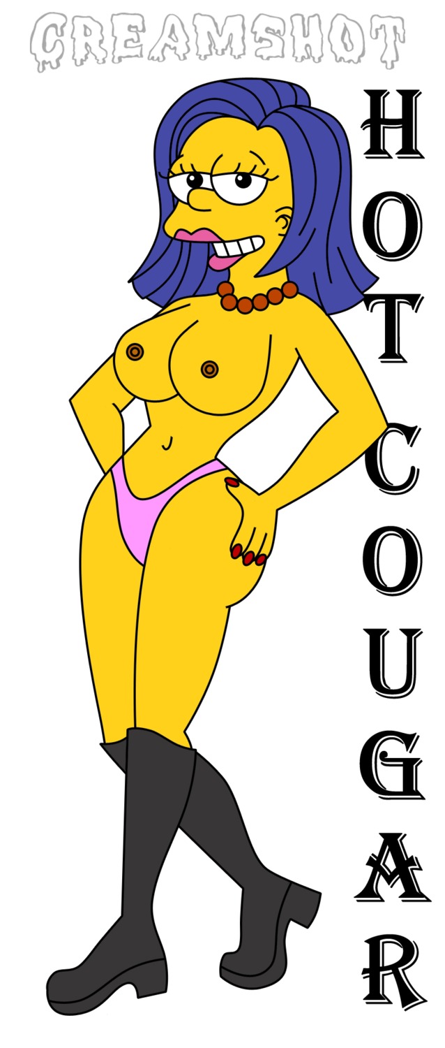 breasts clothes color creamshot female female_only front_view human marge_simpson nipples oden2 rule34 solo standing tagme the_simpsons topless