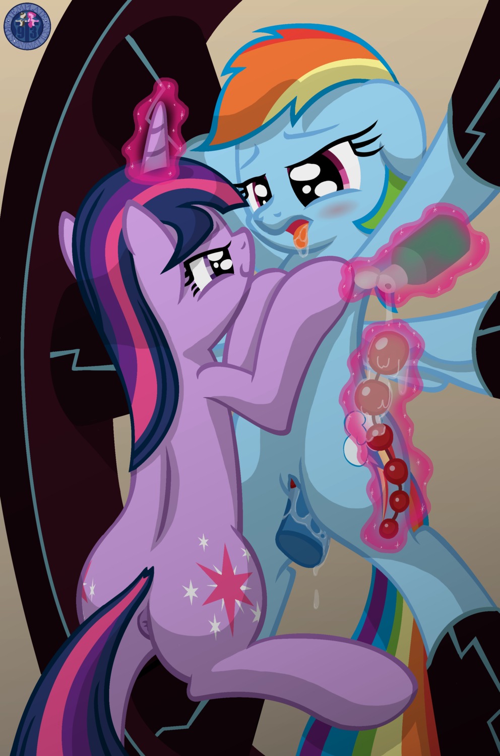 2013 absurd_res anal_beads anus blue_body blue_feathers blue_fur blush bodily_fluids bound cutie_mark dildo drooling duo e621 equid equine feathered_wings feathers female feral friendship_is_magic fur hair hasbro hi_res horn magic mammal multicolored_hair my_little_pony mythological_creature mythological_equine mythology pegasus penetration purple_body purple_eyes purple_fur purple_hair rainbow_dash_(mlp) rainbow_hair restrained saliva sex_toy smile template93 twilight_sparkle_(mlp) two_tone_hair unicorn vaginal wings