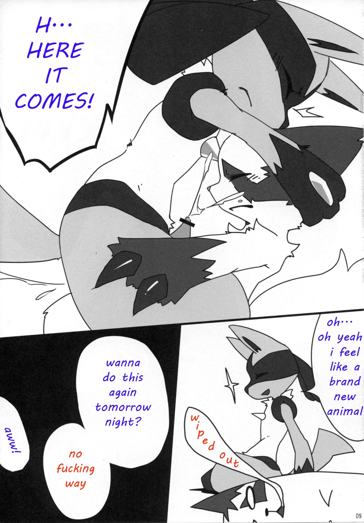 censored cum cumshot fur furry gay lucario male nintendo no_humans orgasm pokemon pokemon_(species) rule34 zangoose