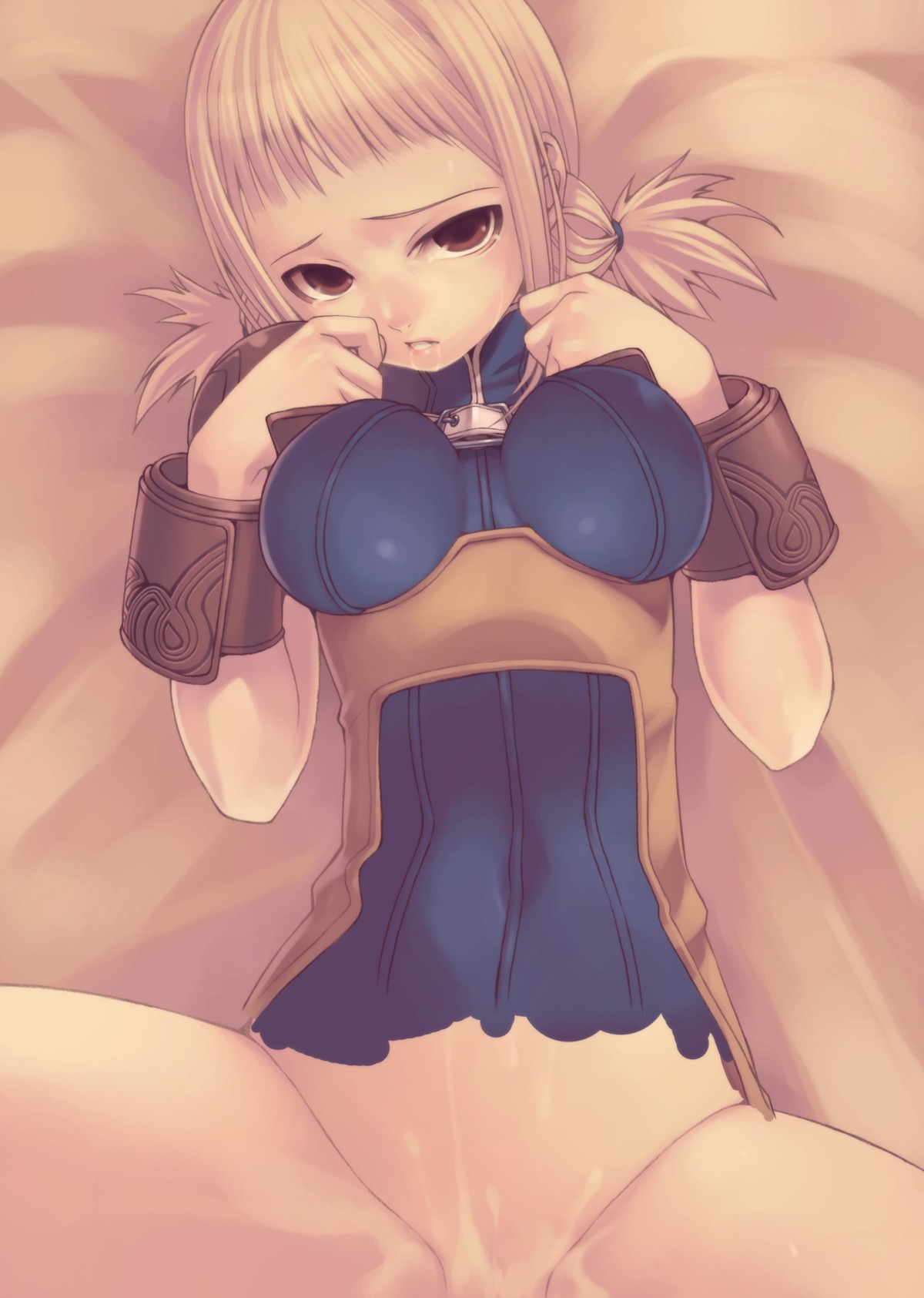 1girls 2d female female_only final_fantasy final_fantasy_xii high_resolution human human_female lying no_panties penelo rule34 saliva solo solo_female takara_shinnosuke tasaka_shinnosuke