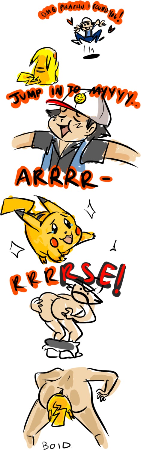 2009 ambiguous_gender ambiguous_on_human ash's_pikachu ash_ketchum bestiality black_hair black_text bottomwear bottomwear_down clothed clothed_human clothed_male clothing digital_media_(artwork) duo e621 eyebrows eyes_closed feral fully_clothed fully_clothed_human fully_clothed_male fur generation_1_pokemon hair hat hat_only head_insertion headgear headgear_only headwear headwear_only hi_res human human_on_feral humor interspecies male male/ambiguous male_on_feral mammal mostly_nude nintendo open_mouth open_smile pants pants_down partially_clothed pikachu pokemon pokemon_(species) pokemon_trainer pokephilia rodent shaded shadow simple_background smile tail text unknown_artist what white_background yellow_body yellow_fur