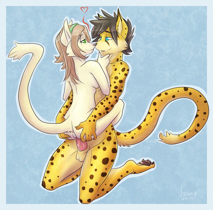 anthro anus blue_eyes cheetah chega digital_media_(artwork) duo e621 erection eye_contact felid feline female female_penetrated genitals green_eyes heart_symbol latifa leg_wrap lion looking_at_another love male male/female male_penetrating male_penetrating_female mammal nude pantherine penetration penile penile_penetration penis penis_in_vagina romantic romantic_couple sex shaded simple_background stand_and_carry_position standing standing_sex tail vaginal vaginal_penetration vexxy vulva