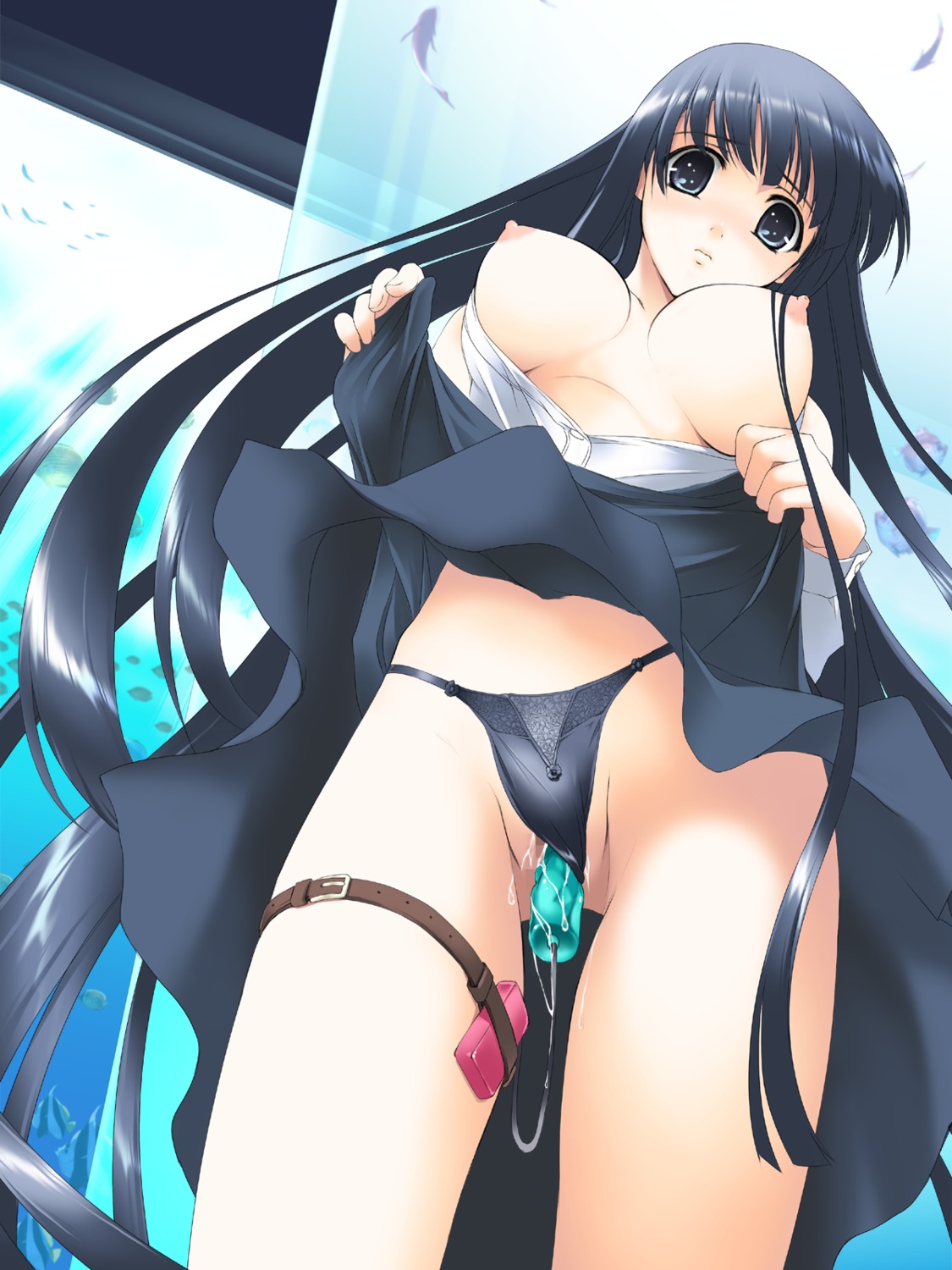 breasts censored chain-reaction clothed_masturbation clothing female kikurage kusakabe_yuuki large_breasts masturbation panties rule34 skirt to_heart_(series) to_heart_2 vibrator
