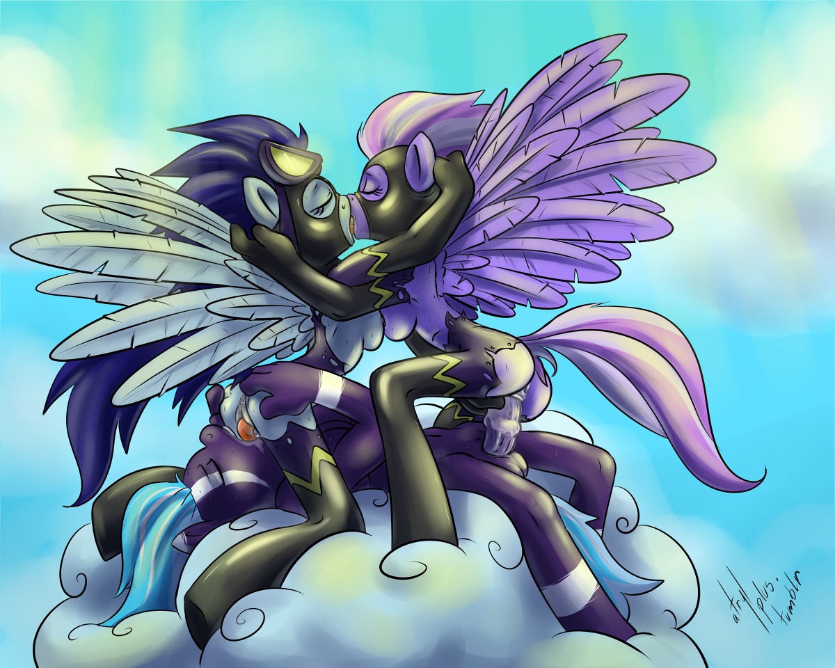 5:4 anthro anthrofied anus atryl bisexual breast_squish breasts breasts_frottage charger_(mlp) cunnilingus digital_media_(artwork) e621 english_text equid equine erection eyes_closed feathered_wings feathers female female/female friendship_is_magic genitals grey_body grey_feathers group group_sex hasbro horse kissing licking lying male male/female mammal my_little_pony mythological_creature mythological_equine mythology nightshade_(mlp) nipples nipples_touching on_back oral pegasus penetration penis pony purple_body purple_feathers sex shadowbolts_(mlp) side_view signature squish starry_skies_(mlp) straddling tail text threesome tongue tongue_out triangle_position trio vaginal vaginal_penetration vulva wings