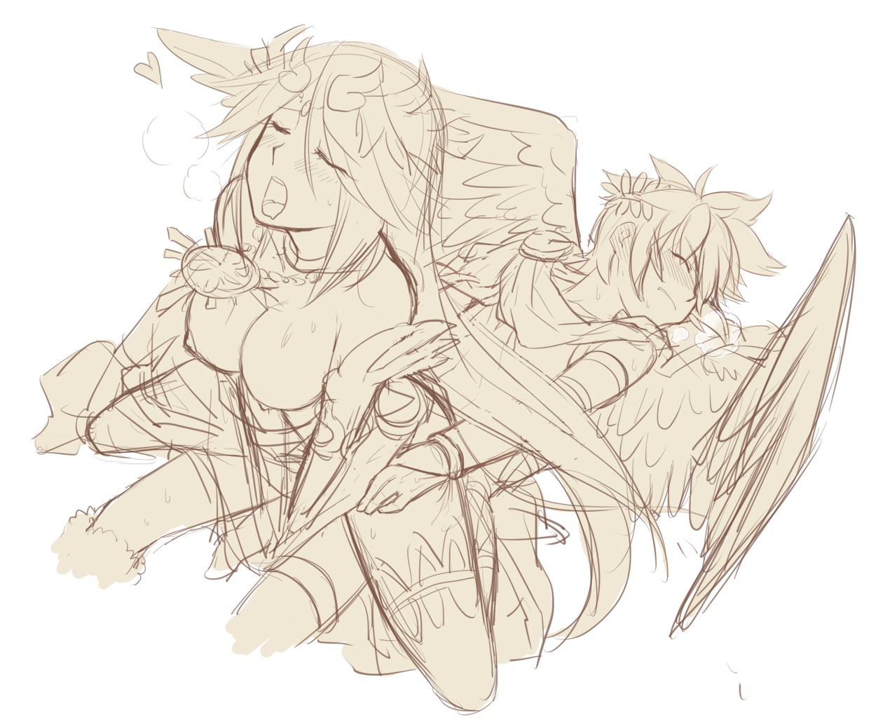 age_difference angel_wings blush breasts choker closed_eyes cowgirl_position crown deyeszi female gauntlets goddess heart jewelry kid_icarus large_breasts long_hair monochrome necklace nipples open_mouth palutena pit_(kid_icarus) reverse_cowgirl_position rule34 sex short_hair sketch spoken_heart straddle tongue wings