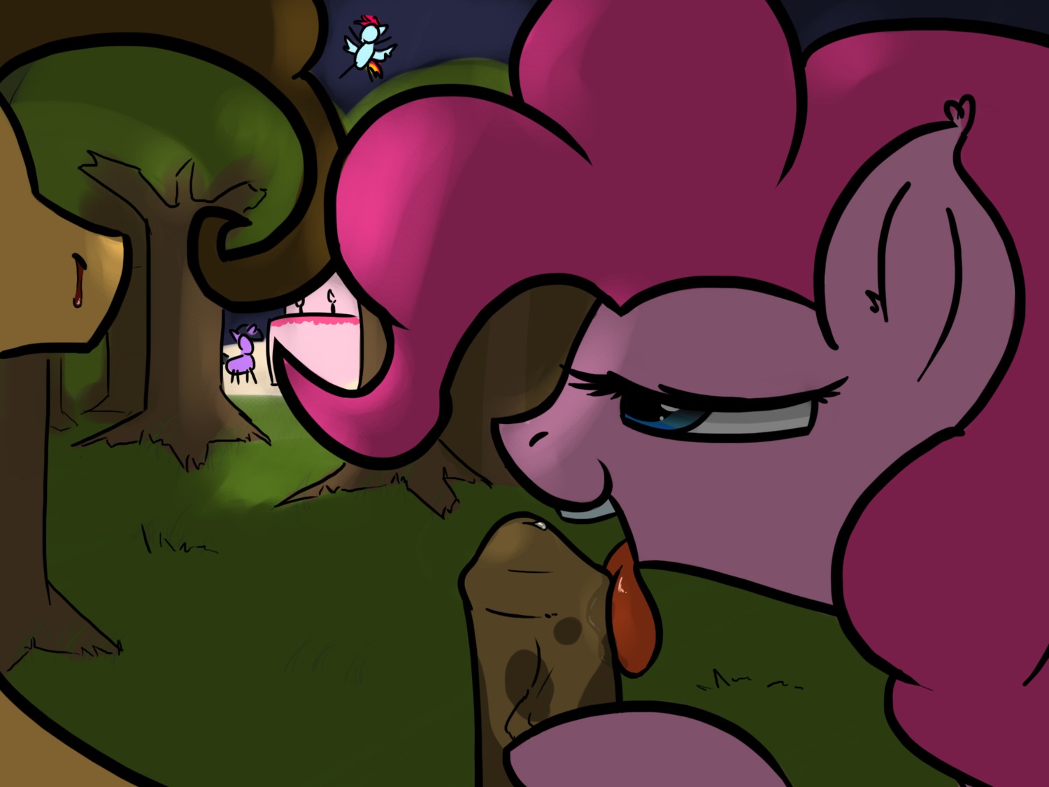 4:3 animal_genitalia animal_penis blood blue_body blue_feathers bodily_fluids brown_mane canon_couple cheese_sandwich_(mlp) colored curly_mane digital_drawing_(artwork) digital_media_(artwork) duo e621 earth_pony equid equine equine_genitalia equine_penis erection feathered_wings feathers female female_feral feral friendship_is_magic fur genital_fluids genitals grass hasbro hi_res horse licking male male/female male_feral mammal mane my_little_pony mythological_creature mythological_equine mythology nosebleed nude nude_female oral orange_body orange_fur pegasus penile penis penis_lick pink_body pink_fur pink_mane pinkie_pie_(mlp) plant pony precum quadruped rainbow_dash_(mlp) sex short_mane tongue tongue_out tree twilight_sparkle_(mlp) wasajoke wings