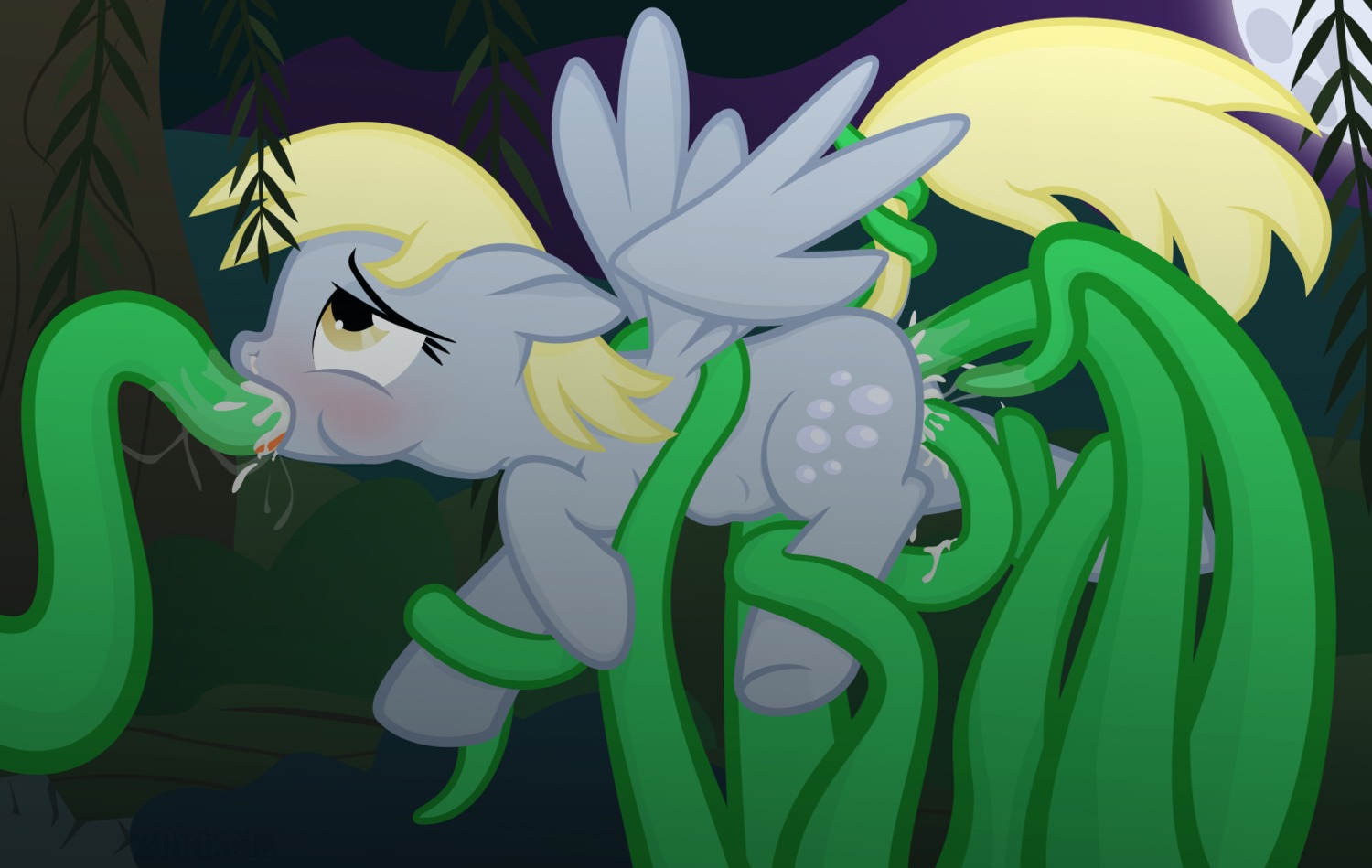 20pixels abdominal_bulge all_three_filled anal anal_penetration blonde_hair blush bodily_fluids coiling cum cum_from_ass cum_from_mouth cum_from_vagina cum_in_ass cum_in_mouth cum_in_vagina cum_inside cum_on_tentacle cutie_mark derpy_hooves_(mlp) double_penetration e621 equid equine feathered_wings feathers fellatio female feral forced friendship_is_magic fur genital_fluids grey_body grey_feathers grey_fur hair hasbro hi_res mammal multiple_penetration my_little_pony mythological_creature mythological_equine mythology neck_bulge oral oral_penetration pegasus penetration penile quadruped rape restrained saliva sex solo tail tentacle_in_mouth tentacle_penetration tentacle_rape tentacle_sex tentacles triple_penetration vaginal vaginal_fluids vaginal_penetration wings
