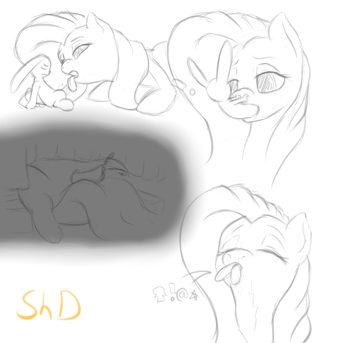 1:1 2013 absurd_res angel_(mlp) duo e621 equid equine erection exclamation_point eyes_closed female feral feral_pred fluttershy_(mlp) friendship_is_magic genitals hair half-closed_eyes hasbro hi_res lagomorph leporid long_hair male male/female mammal monochrome my_little_pony mythological_creature mythological_equine mythology narrowed_eyes nude oral pegasus penis rabbit sequence sex shadow shdingo signature simple_background tongue vore wings