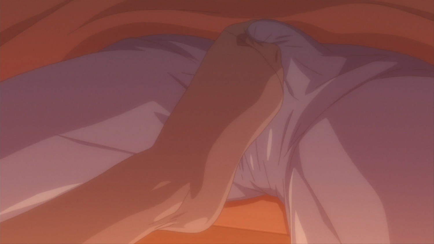ambiguous_gender bulge cap clothing feet footjob footjob_over_clothes footjob_with_legwear kissxsis male rule34 suminoe_keita thighhighs