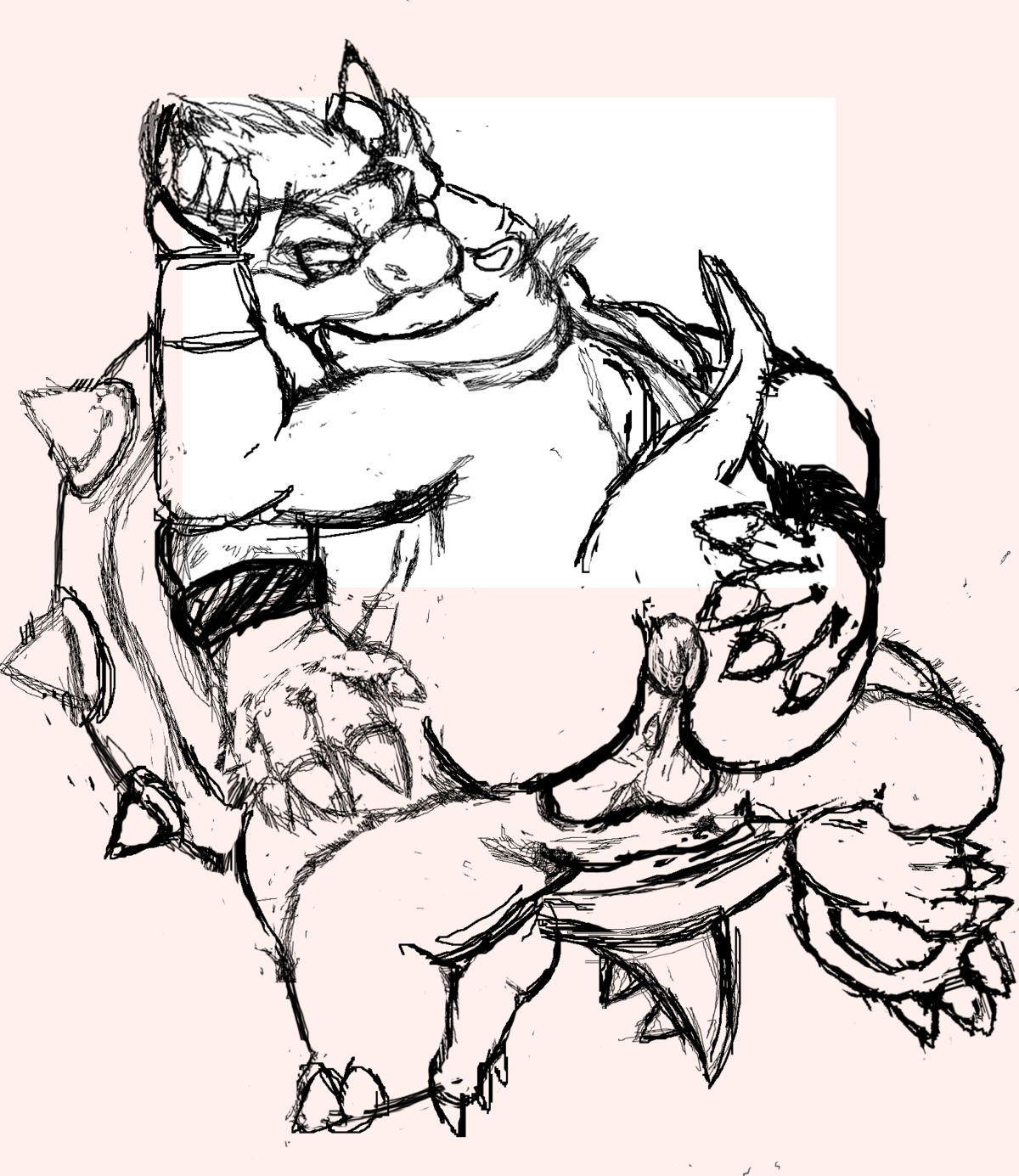 anthro ass assjob bowser buttjob cape crocodile donkey_kong_(series) horn_grab horns interspecies jiggawhat k_rool koopa kremling male male_only mario_(series) monochrome multiple_males nintendo nude penis reptile rule34 scalie shell spiky_shell straight_hair tail yaoi