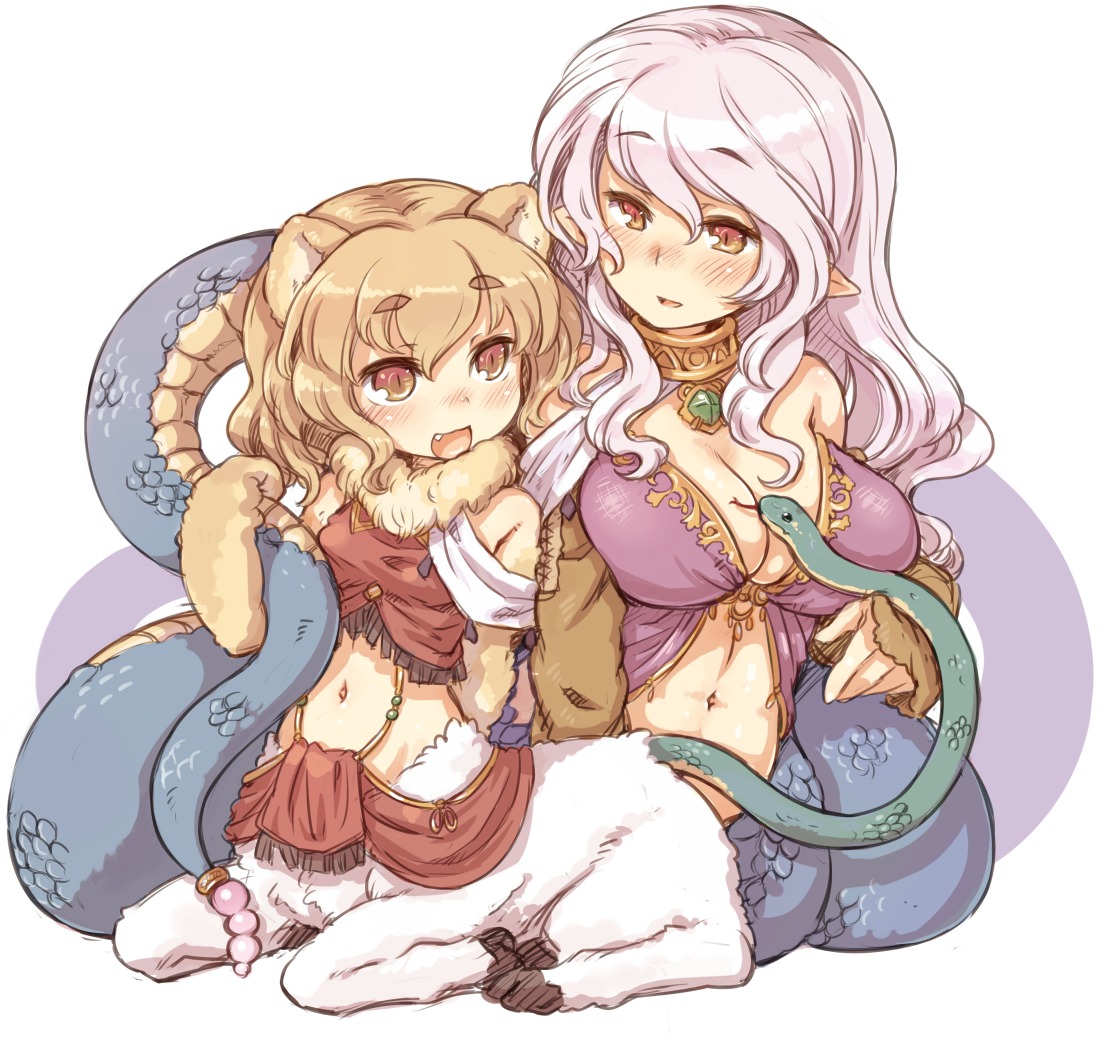 7010 age_difference apode big_breasts blonde_hair blush bovid bovid_taur breast_size_difference breasts caprine caprine_taur chimera clothed clothing domestic_sheep draconcopode duo e621 european_mythology felid female glistening goat greek_mythology hair hooves humanoid_pointy_ears jewelry lamia legless lion long_hair mammal mammal_taur monster_girl_(genre) mythological_chimera mythological_creature mythology open_mouth orange_eyes pantherine pendant pointy_ears reptile scales scalie serpentine sheep sheep_taur short_hair simple_background snake split_form tail taur white_background white_hair young