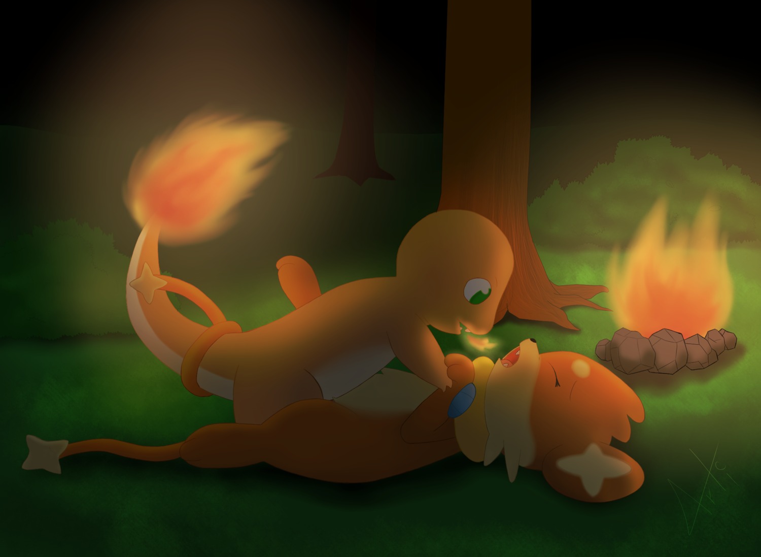 arti4000 buizel charmander color female feral feral_on_feral fire interspecies male nintendo pokemon pokemon_(species) pokemon_dppt pokemon_rgby pussy rule34 sex shinx straight tail tail_fire vaginal_penetration