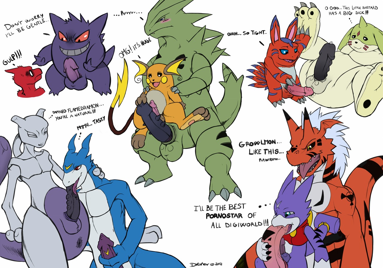 2012 anal anal_penetration anthro anus balls bandai_namco black_eyes black_penis blue_body blue_eyes blue_skin charmeleon crossover dialogue digimon digimon_(species) digital_hazard digital_media_(artwork) dreiker duo e621 elecmon english_text erection eyes_closed felid fellatio flamedramon frottage gargomon generation_1_pokemon generation_2_pokemon gengar genitals growlmon gumdramon interspecies larger_male larger_sub legendary_pokemon licking lying male male/male male_penetrated male_penetrating male_penetrating_male mammal markings mewtwo multiple_images nintendo nude on_back oral oral_penetration orange_body orange_skin penetration penile penis penis_lick penis_riding penises_touching pokemon pokemon_(species) profanity raichu red_eyes rodent scalie sex simple_background size_difference smaller_male smaller_penetrated spread_legs spreading submissive symbol tail text tongue tongue_out tyranitar white_background white_eyes yellow_eyes