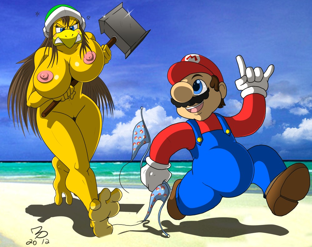 2012 3_toes angry anthro armor assisted_exposure barefoot beach big_breasts boots bra breasts brown_hair chasing clothed clothed/nude clothed_human clothed_male clothing cloud conditional_dnp detailed_background digital_media_(artwork) duo e621 facial_hair feet female footwear genitals growling hair hammer hammer_bro hat headgear headwear helmet huge_breasts human humanoid_feet koopa larger_female light_body light_skin male mammal mario mario_bros mustache nintendo nipples nude nude_anthro nude_female outside overalls pink_nipples plantigrade reptile running sand scalie sea seaside shoes size_difference sky smaller_male smile soles text text_on_clothing text_on_hat text_on_headgear text_on_headwear toes tools toony underwear vulva water yellow_body zp92