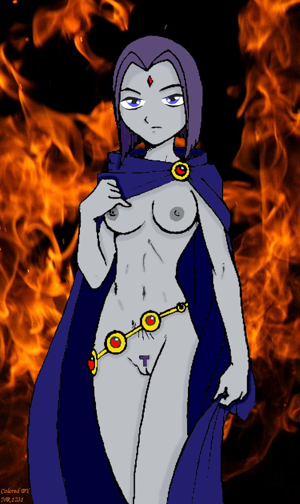 breasts dc dc_comics female forehead_jewel grey_skin medium_breasts purple_eyes purple_hair rachel_roth raven_(dc) rule34 straight_hair tagme teen_titans