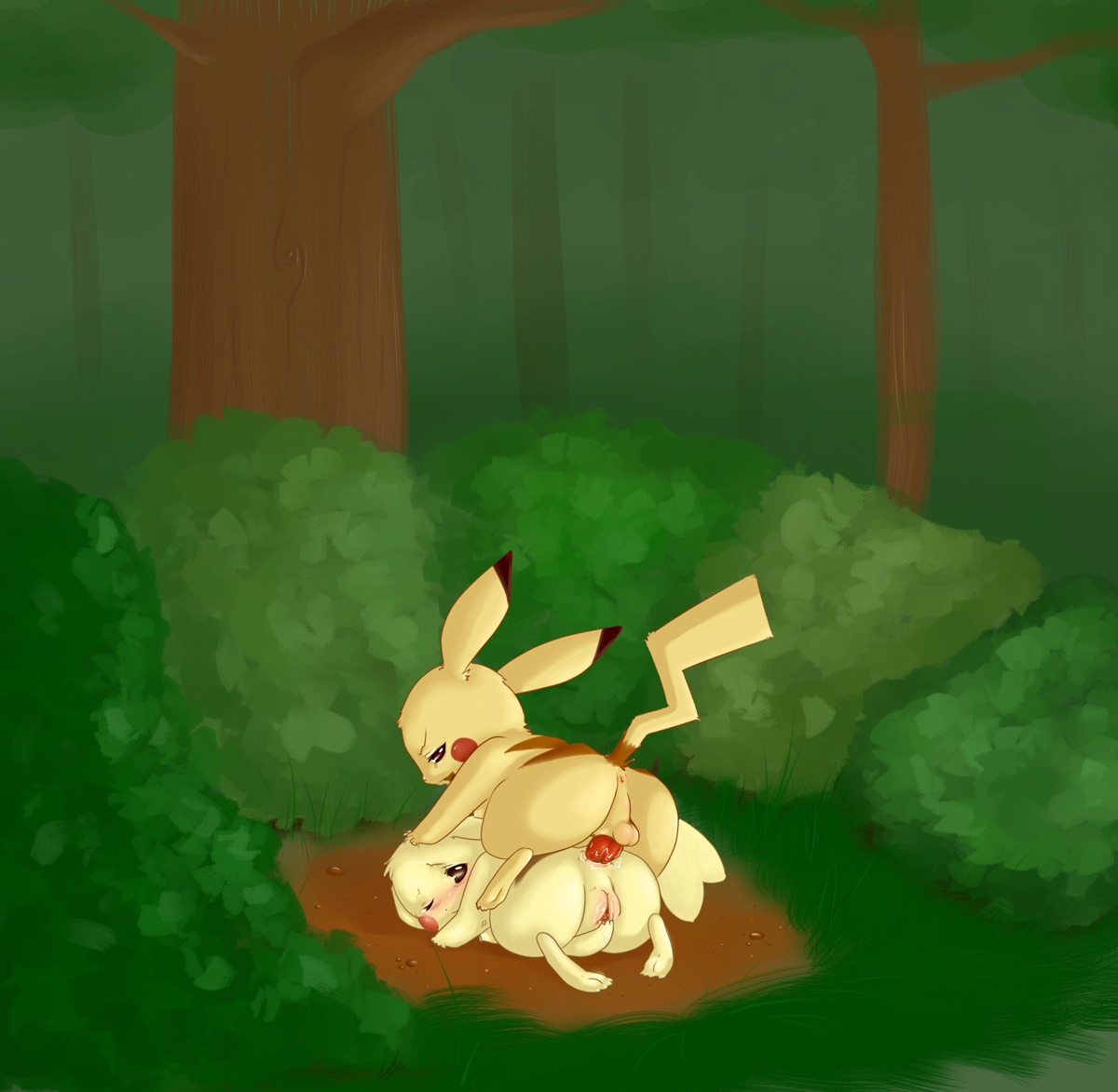 back_view buggery color day female forest male nintendo nude outdoors pikachu pokemon pussy rule34 sex tagme vulva