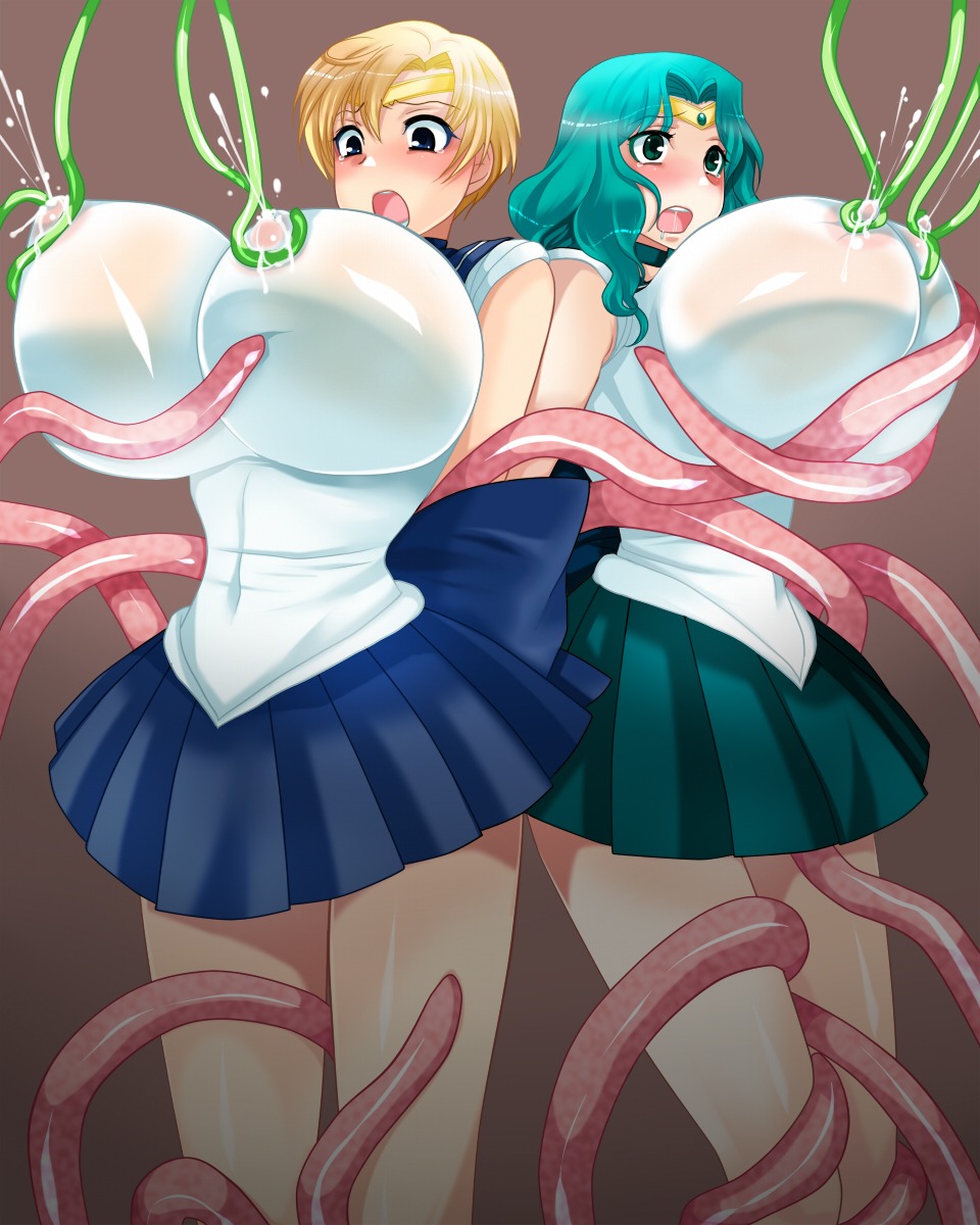 2girls ambiguous_penetration bishoujo_senshi_sailor_moon blonde_hair blush breast_milk breasts busty cleavage clothing covered_penetration curvy ebimayo erect_nipples erect_nipples_under_clothes female female_only gigantic_breasts haruka_tenou highres huge_breasts implied_penetration implied_sex kaiou_michiru lactation large_breasts long_hair michiru_kaiou multiple_females multiple_girls nipples open_mouth restrained rule34 sailor_neptune sailor_uranus sex_under_clothes sex_under_skirt short_hair skirt straight_hair tenou_haruka tentacle tentacle_under_skirt tentacles_under_clothes voluptuous