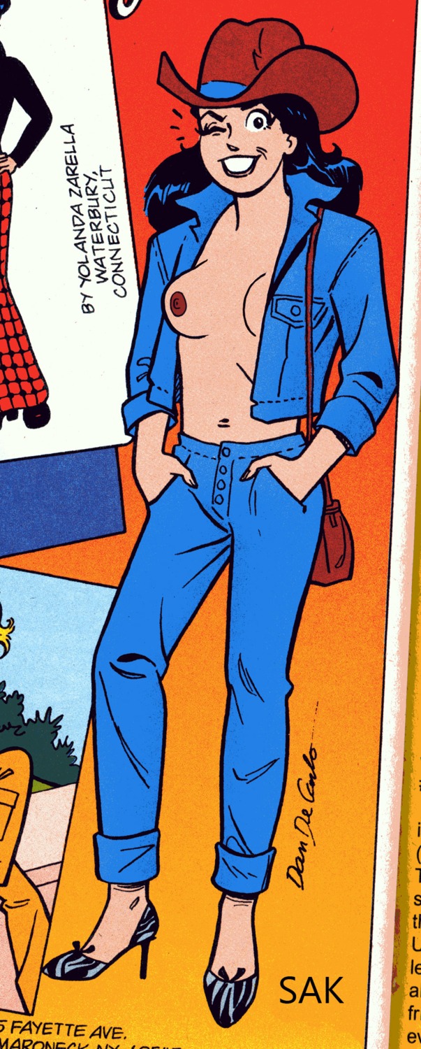 archie_comics black_hair breasts female high_heels rule34 sak smile topless veronica_lodge