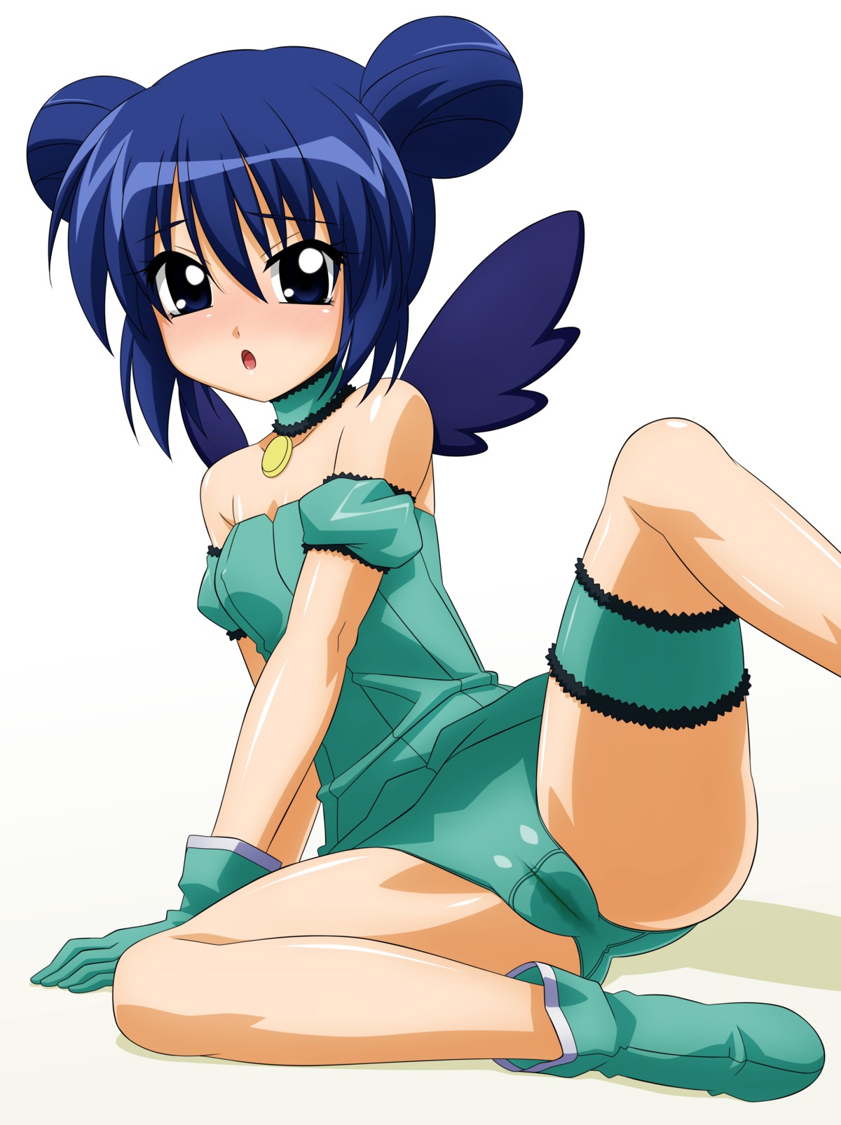 1girls cameltoe female female_only garter magical_girl mew_mint mint_aizawa pussy rule34 solo tokyo_mew_mew wave_ride