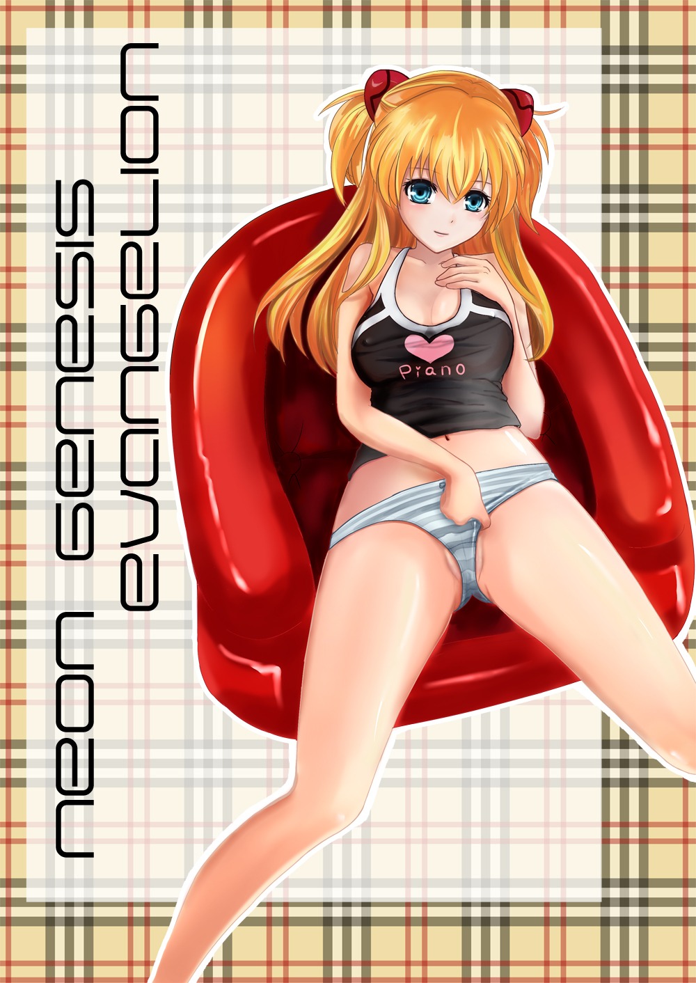 1girls asuka_langley_sohryu blonde_hair blue_eyes breasts clothing female large_breasts long_hair neon_genesis_evangelion panties rule34 tagme