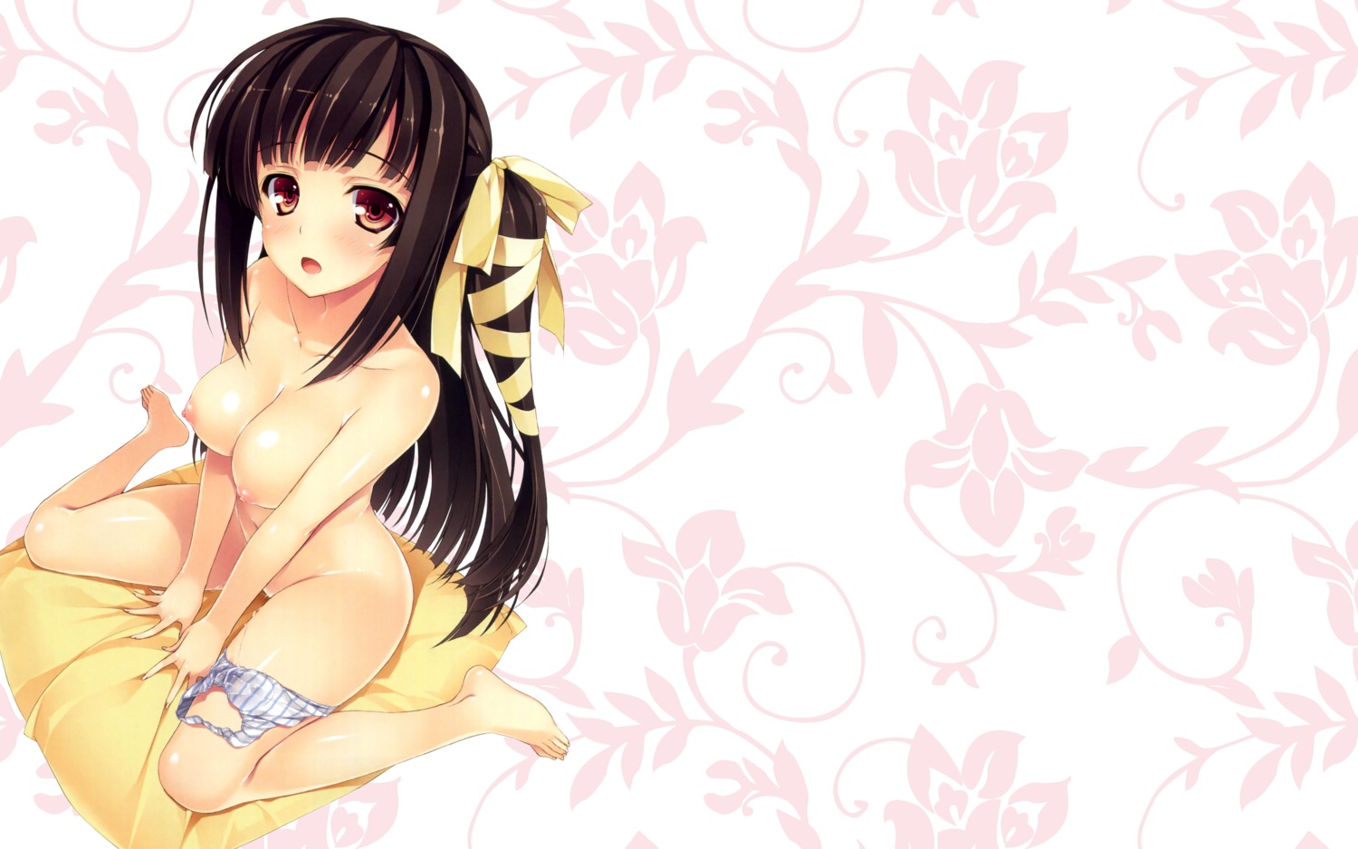female nipples nude panties panty_pull pussy pussy_juice rule34 underwear yuuki_hagure