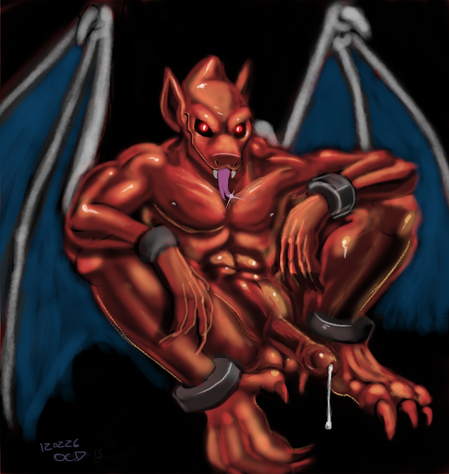 boner demon's_crest erection firebrand ghosts_n_goblins male male_only nude red_arremer rule34 solo solo_male