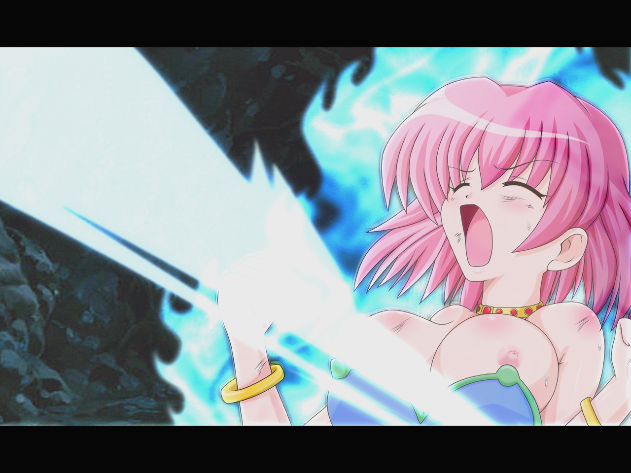 1girls bracelet breasts closed_eyes dancer female female_only final_fantasy final_fantasy_five final_fantasy_v haruon human jewelry lenna_charlotte_tycoon nipples open_mouth pink_hair rule34 short_hair solo wardrobe_malfunction