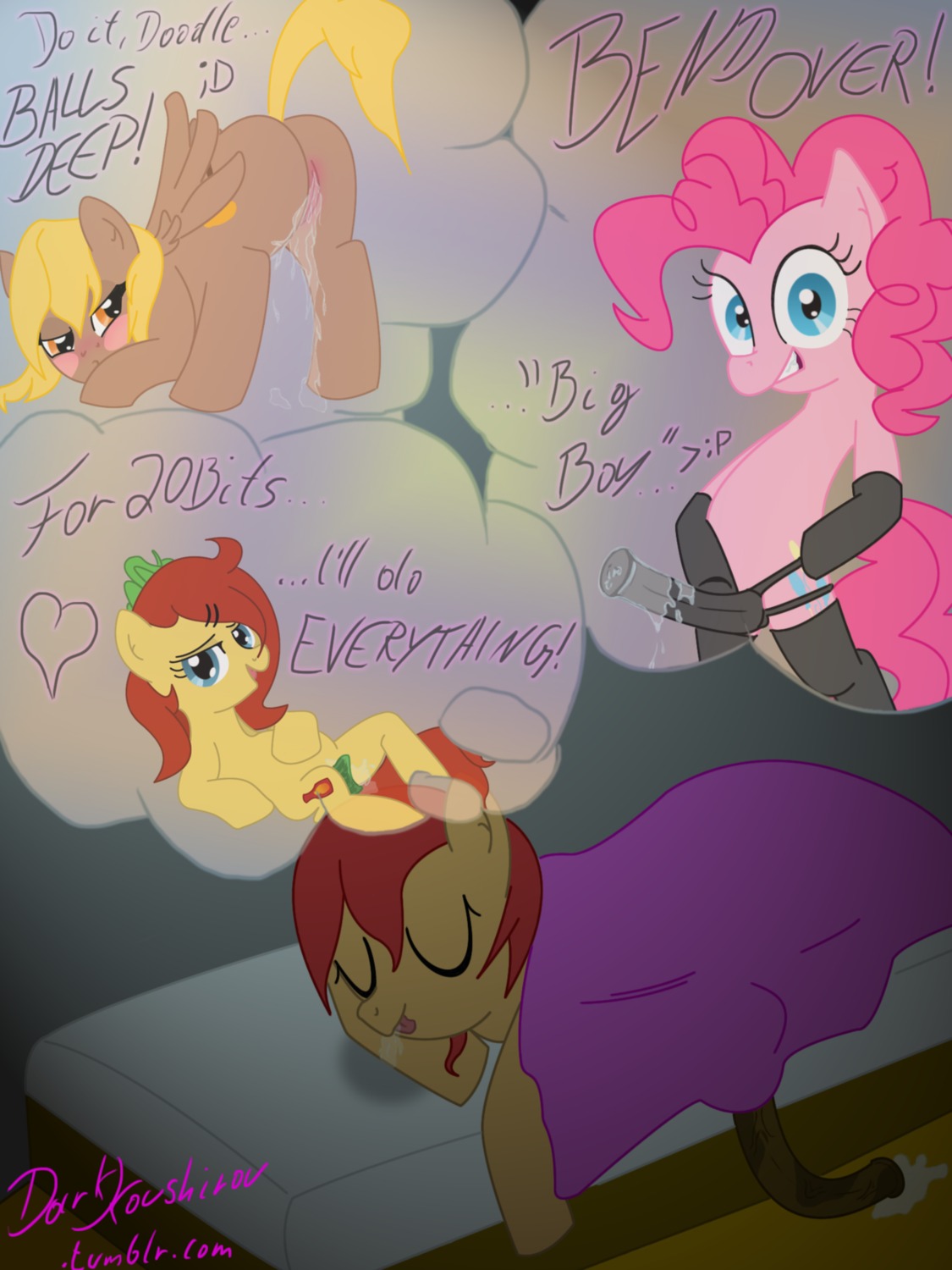 darkkoushirou earth_pony equine female friendship_is_magic horse my_little_pony pegasus pinkie_pie_(mlp) pony rule34 straight_hair tagme