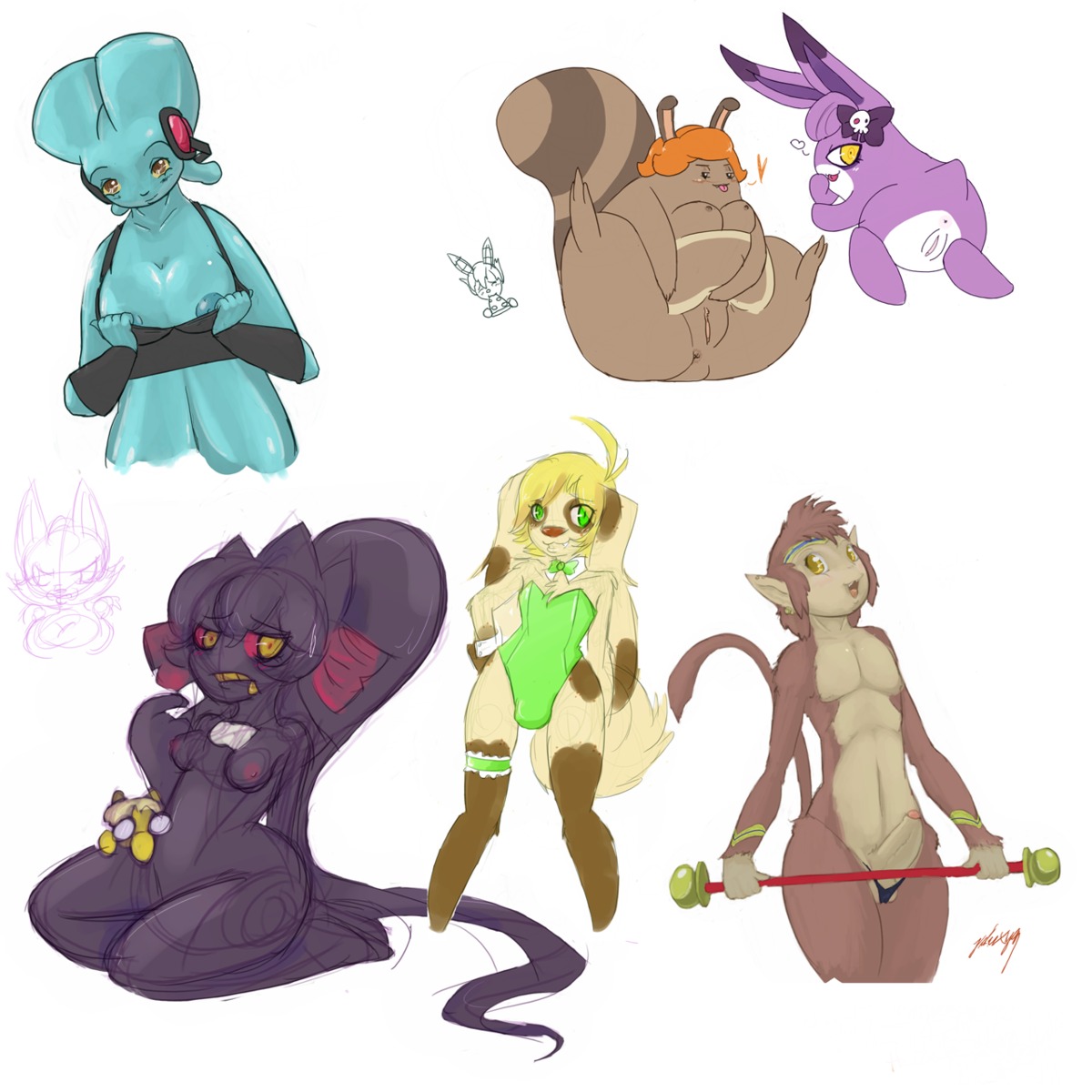anthro banette breasts capcom clothes color female feral fur furry interspecies male multiple_females multiple_males nintendo nipples nude pdxyz pok&eacute;mon_(species) pokemon pokemon_(species) rule34 ruyi_jingu_bang sentret sonson wigglytuff zombieaddict