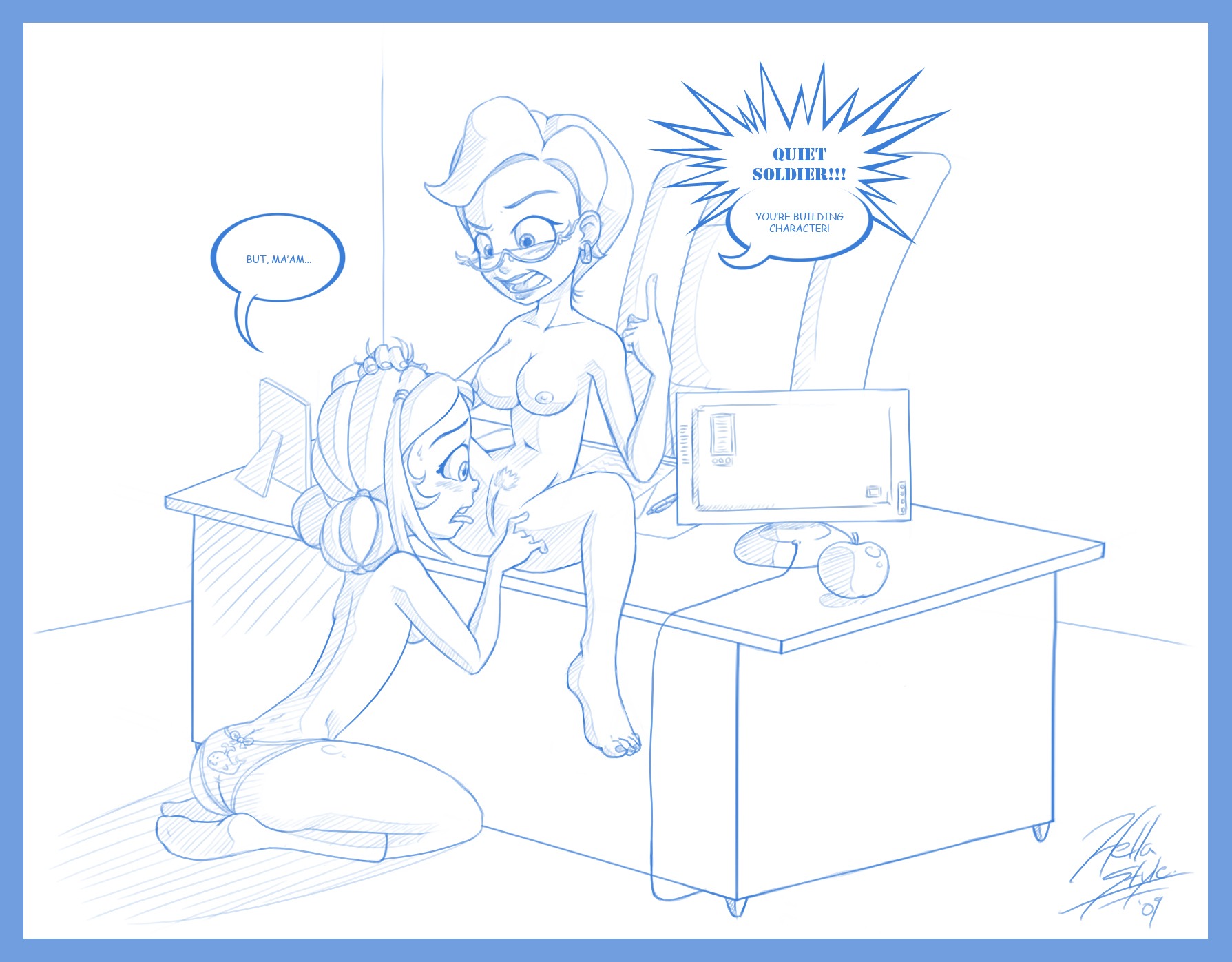female hellahellastyle monster_buster_club principal_rollins rule34 sam_(monster_buster_club) tagme