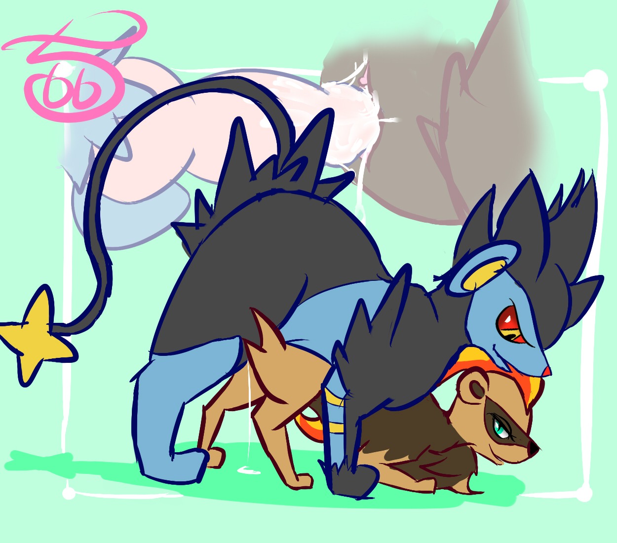 bodily_fluids conditional_dnp cum cum_drip cum_in_vagina cum_inside dripping duo e621 erection eye_contact felid female feral feral_on_feral generation_4_pokemon generation_6_pokemon genital_fluids genitals green_background klaide knot looking_at_another luxray male male/female mammal nintendo nude penis pokemon pokemon_(species) pupils pyroar sex simple_background slit_pupils vulva