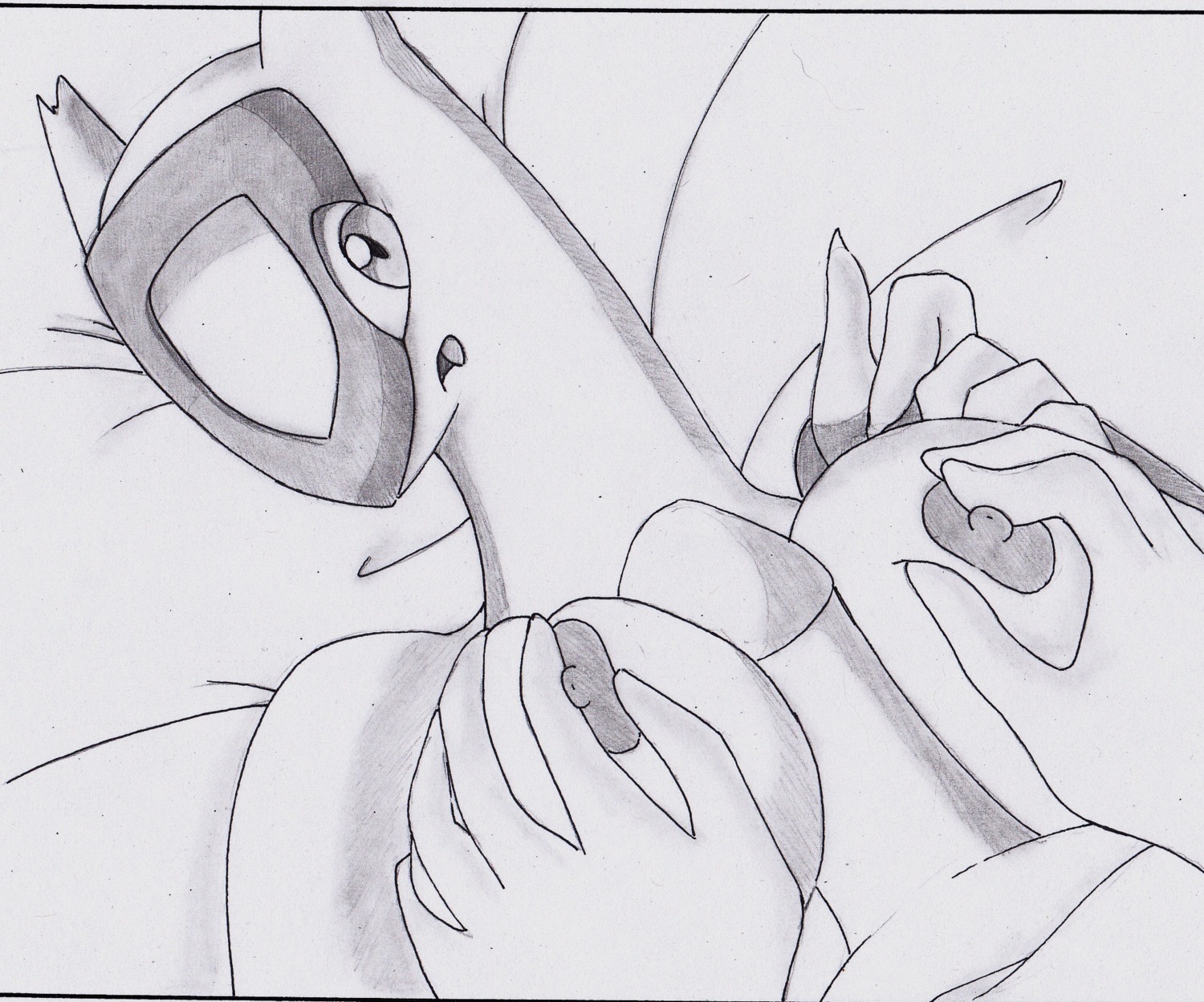 anthro anthrofied breast_grab breast_play breasts duo e621 erection faceless_character faceless_male female generation_3_pokemon genitals hand_on_breast hi_res human human_on_anthro interspecies latias legendary_pokemon male male/female mammal monochrome nintendo nipples nude penis pokemon pokemon_(species) pokemorph scalie sex titfuck unknown_artist