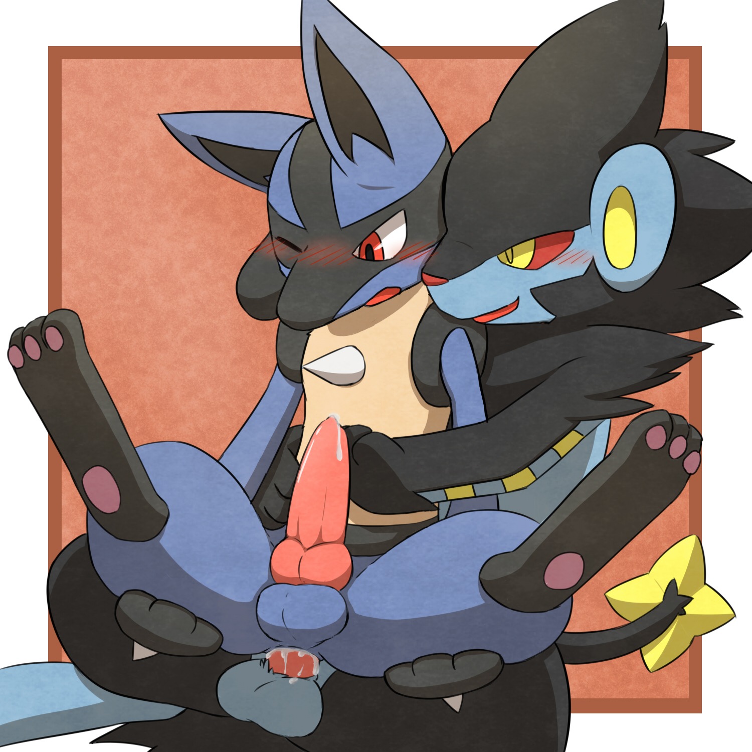 1:1 2014 anal anal_penetration animal_genitalia animal_penis anthro anthro_on_feral anthro_penetrated anus balls bestiality blue_body blue_fur blush bodily_fluids butt canid canine canine_genitalia canine_penis chair_position cum cum_in_ass cum_inside cum_on_anus cum_on_balls cum_on_penis digital_media_(artwork) duo e621 erection felid feral feral_penetrating feral_penetrating_anthro from_behind_position fur generation_4_pokemon genital_fluids genitals hand_on_butt happy hi_res interspecies knot long_ears looking_down lucario luxray male male/male male_penetrated male_penetrating male_penetrating_male mammal manoreo nintendo nude one_eye_closed open_mouth orgasm pawpads paws penetration penis pink_penis pokemon pokemon_(species) raised_leg sex smile spikes spread_legs spreading tail tongue