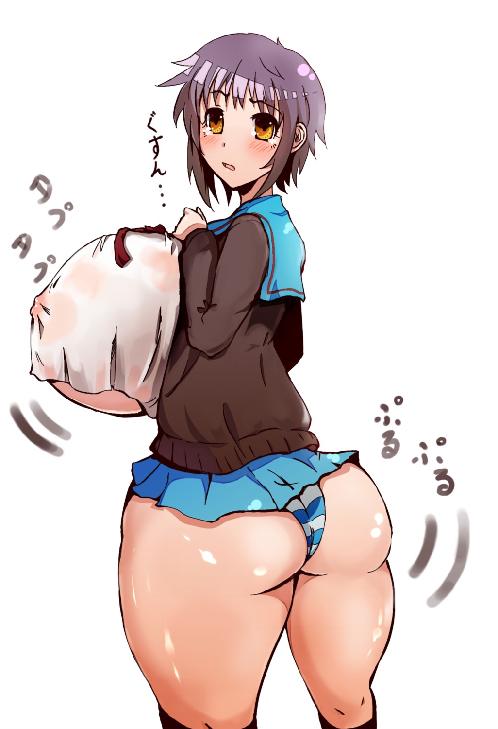 breasts clothing female gigantic_breasts nagato_yuki panties rule34 skirt suzumiya_haruhi_no_yuuutsu tagme teruwo_sun translation_request
