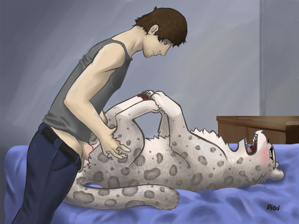4:3 balls bed bestiality blue_eyes blush clothed clothed_sex clothing digitigrade digitoxici duo e621 erection eye_contact felid female female_feral female_on_human female_penetrated feral feral_penetrated fully_clothed furniture genitals half-closed_eyes human human_on_feral human_penetrating human_penetrating_feral inside interspecies legs_up leopard looking_at_another lying male male/female male_on_feral male_penetrating male_penetrating_female mammal narrowed_eyes nude on_back open_mouth pantherine penetration penile penile_penetration penis penis_in_vagina penis_poking_out sex sharp_teeth snow_leopard spots table_lotus_position teeth tongue vaginal vaginal_penetration vulva