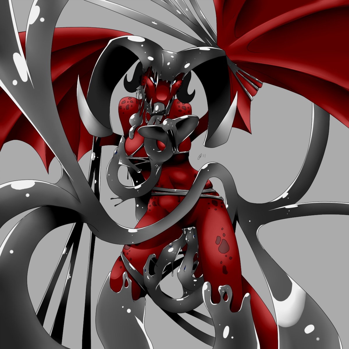 1:1 all_the_way_through anal anal_penetration anal_threading anthro breasts cobra dragon e621 european_mythology female hi_res membrane_(anatomy) membranous_wings mercy_(mercy) mythological_creature mythological_scalie mythology necrodrone_(character) non-mammal_breasts oral penetration red_body reptile scalie severus snake snake_hood snake_impalement snaked solo tail tentacles threaded_by_body western_dragon wings