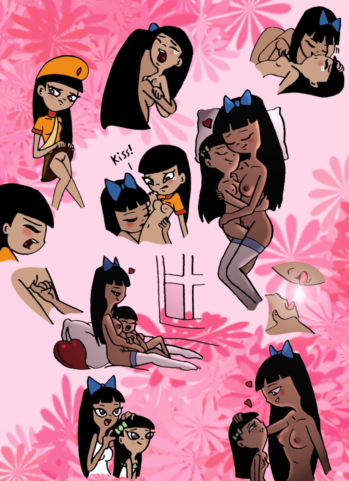 2girls age_difference breasts disney disney_channel disney_xd female female_only flat_chested ginger_hirano hearts human incest kissing larger_female multiple_females multiple_girls nipples phineas_and_ferb rule34 size_difference smaller_female stacy_hirano teenager toongrowner young yuri