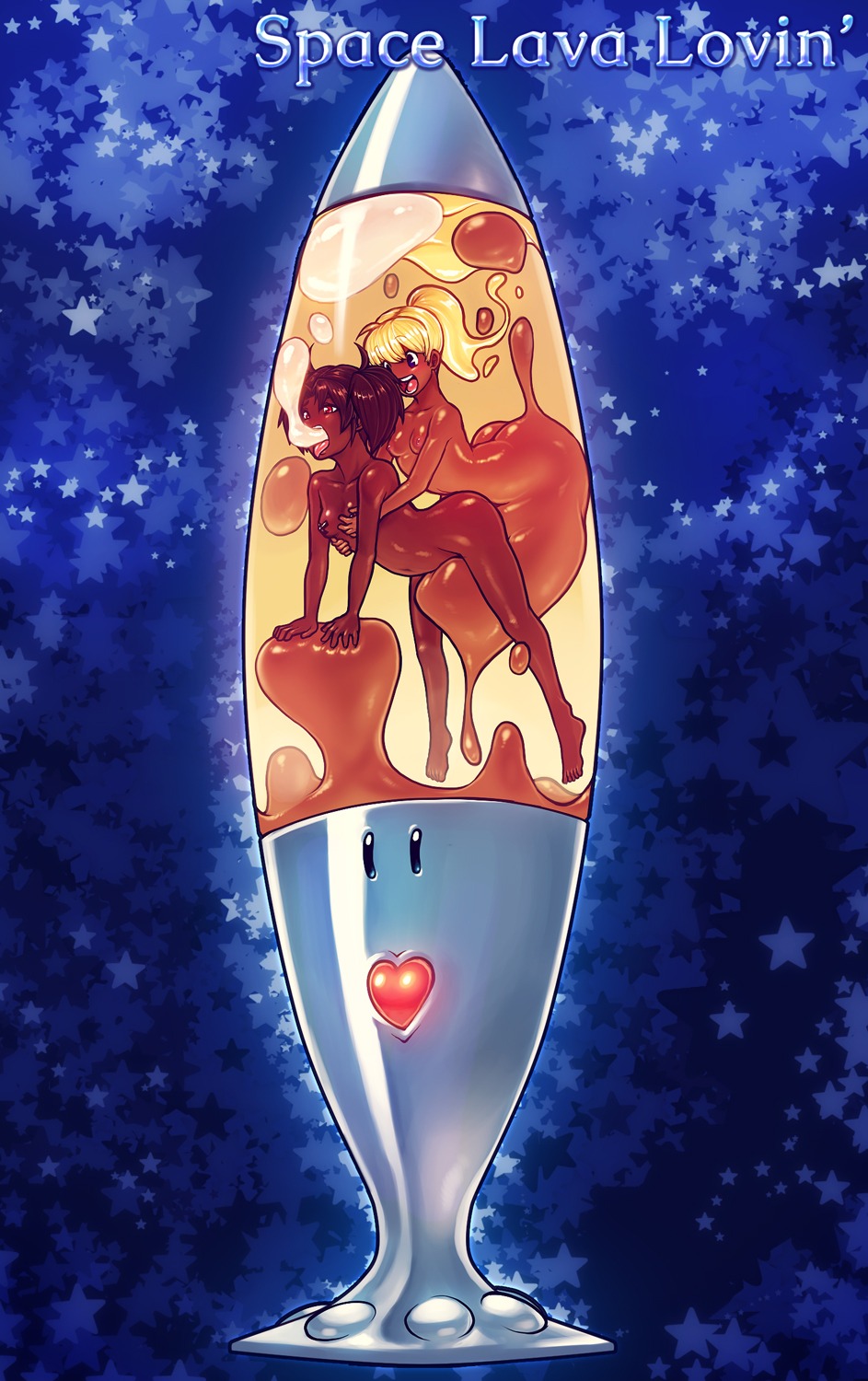 alien ami_dixie aniece animate_inanimate blonde_hair breast_grab breasts demon duo_focus e621 female female/female fuyo group group_sex hair hand_on_breast heart_symbol hi_res lamp lava_lamp lava_lamp_creature modeseven nipples nude open_mouth sex threesome trio what