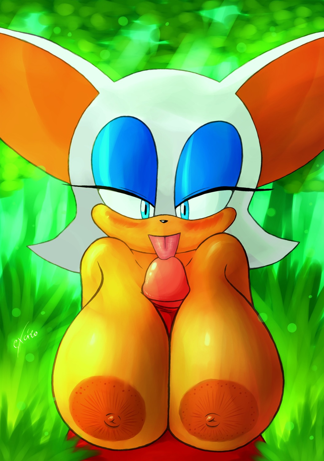 anthro bat big_breasts breast_play breasts colored duo e621 erection excito female genitals hi_res human humanoid_genitalia humanoid_penis male male/female mammal nipples nude penis rouge_the_bat sega sex sonic_the_hedgehog_(series) titfuck tongue