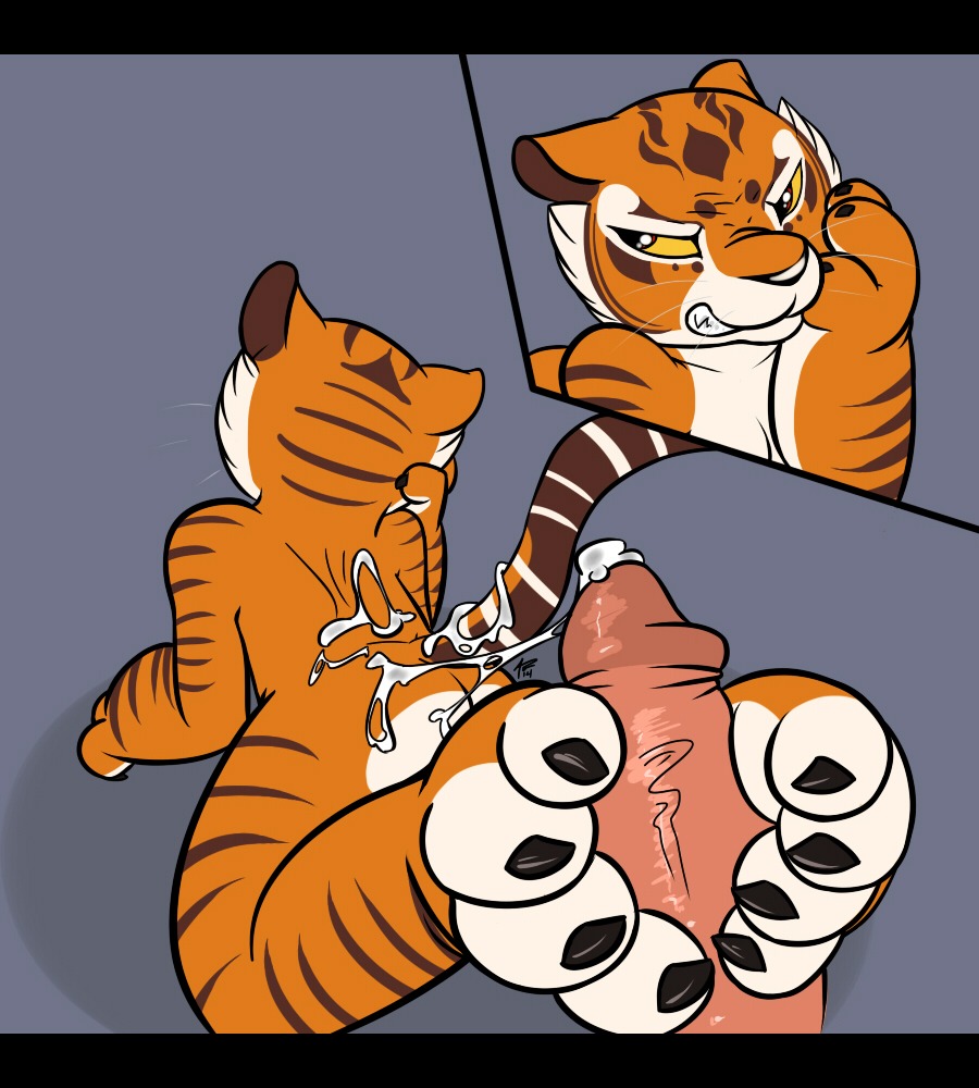 2014 4_toes angry anthro black_bars black_claws bodily_fluids claws countershade_feet countershading cum cum_on_back disembodied_penis dreamworks duo e621 erection feet felid female foot_fetish foot_focus foot_play footjob foreskin genital_fluids genitals hindpaw humanoid_genitalia humanoid_penis kung_fu_panda letterbox lying male male/female mammal master_tigress nude on_front pantherine paws penile penis retracted_foreskin reverse_footjob sex siroc solo_focus tiger toe_claws toes two-footed_footjob