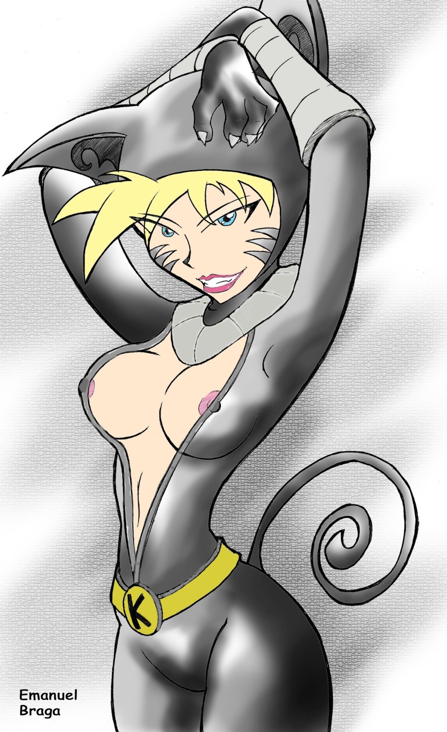 1girls blonde_hair blue_eyes breasts color colored emanuel_braga female female_only katnappe nipples rule34 solo tagme xiaolin_showdown