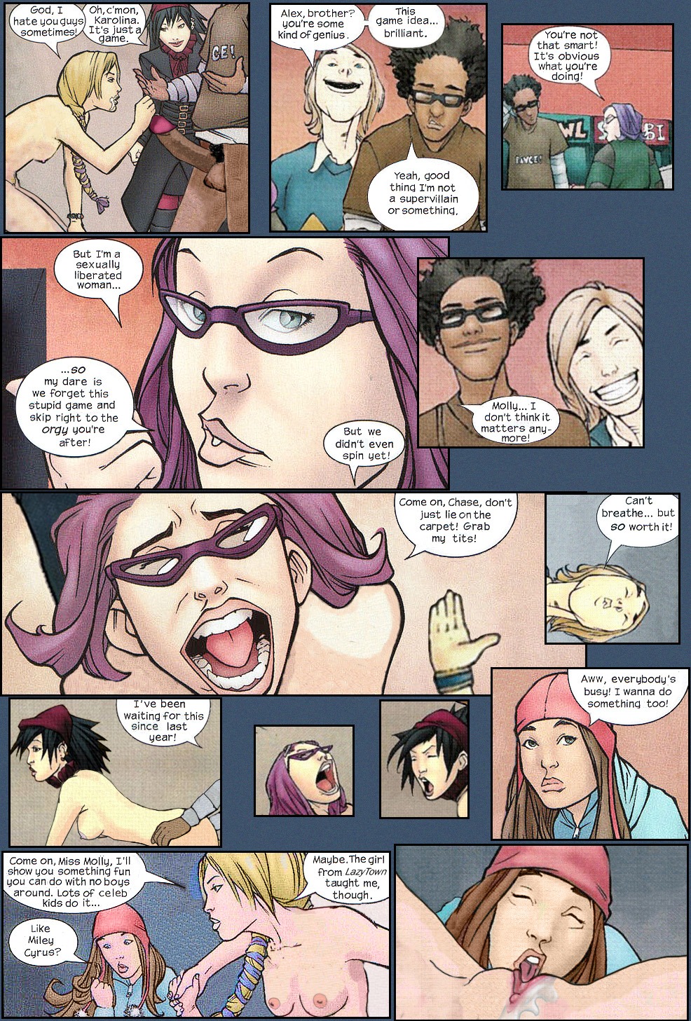 adrian_alphona alex_wilder chase_stein comic gert_yorkes iwcwlt karolina_dean male marvel marvel_comics molly_hayes nico_minoru rule34 runaways straight_hair uatu what_if...?