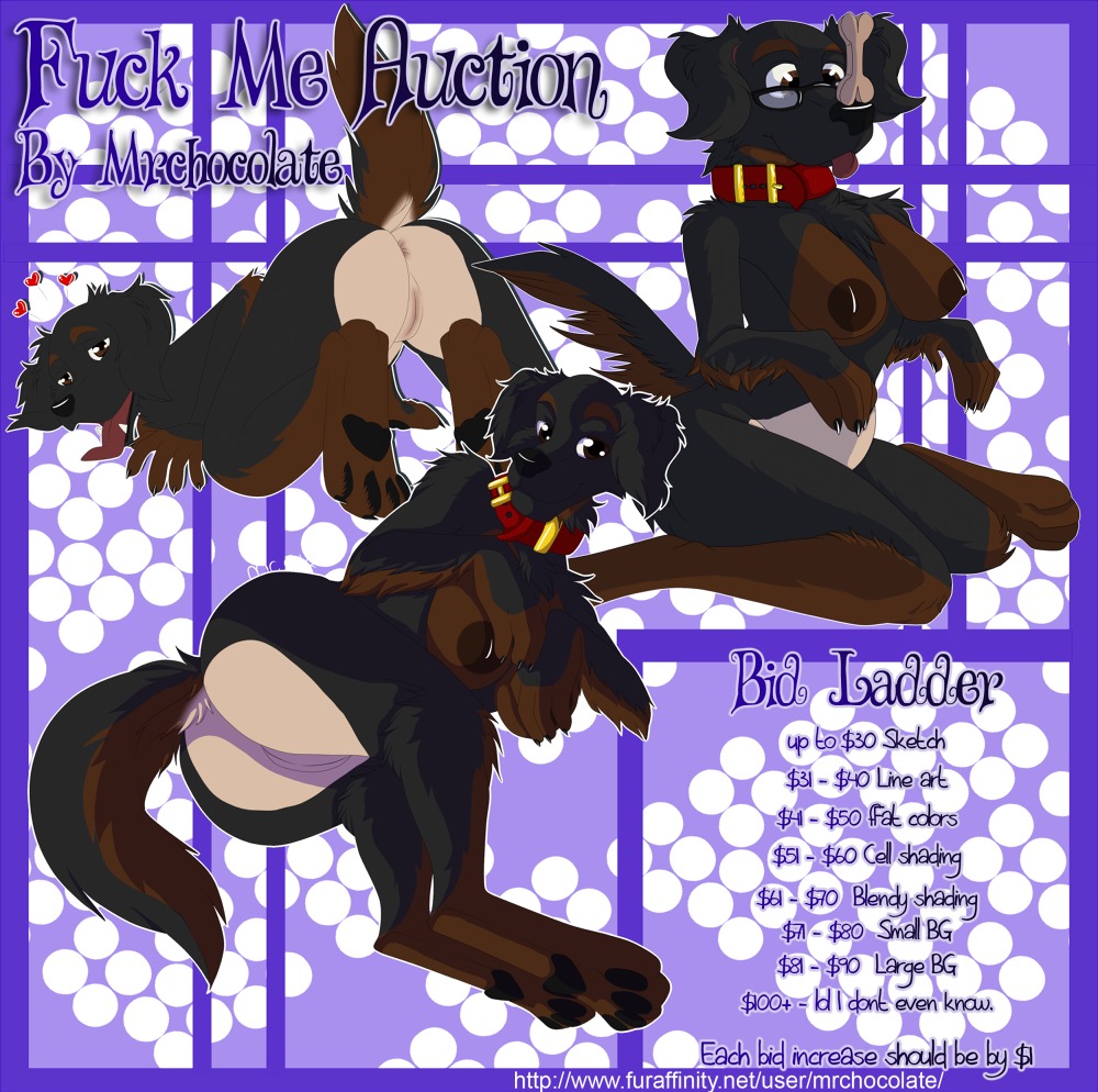 auction aysu breasts canine collar female fursona mrchocolate mutt nude pussy rule34 solo