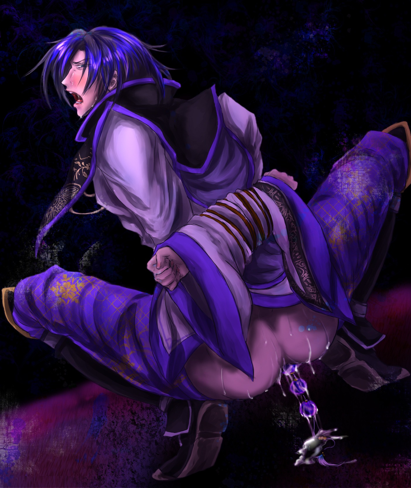 anal_insertion arms_behind_back bondage cao_pi dynasty_warriors human male male_only malesub rule34 solo tagme