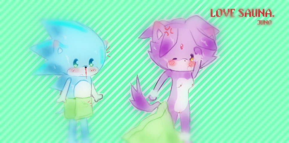 2013 anthro blaze_the_cat blood blue_body blue_fur blush bodily_fluids breasts child domestic_cat duo e621 erection eulipotyphlan felid feline felis female fur genitals happy hedgehog little_cartoon male mammal nipples nosebleed nude open_mouth penis pose sauna sega sonic_the_hedgehog sonic_the_hedgehog_(series) surprised sweat tail text towel vulva young