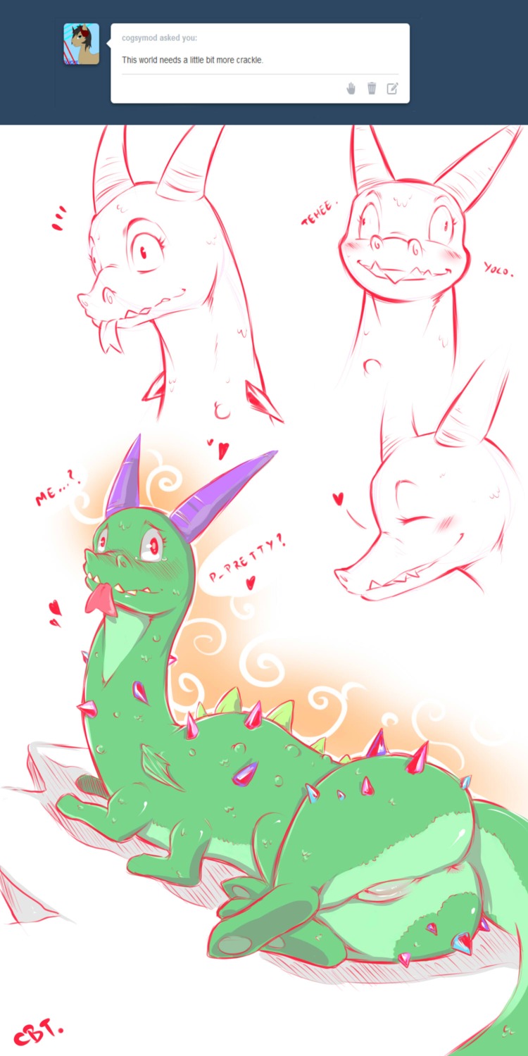 1:2 2013 8_legs absurd_res anus big_butt blush butt cold-blooded-twilight crackle_(mlp) dragon e621 english_text female forked_tongue friendship_is_magic genitals hasbro hi_res multi_leg multi_limb my_little_pony mythological_creature mythological_scalie mythology nude scalie solo tail text tongue tumblr vulva wings