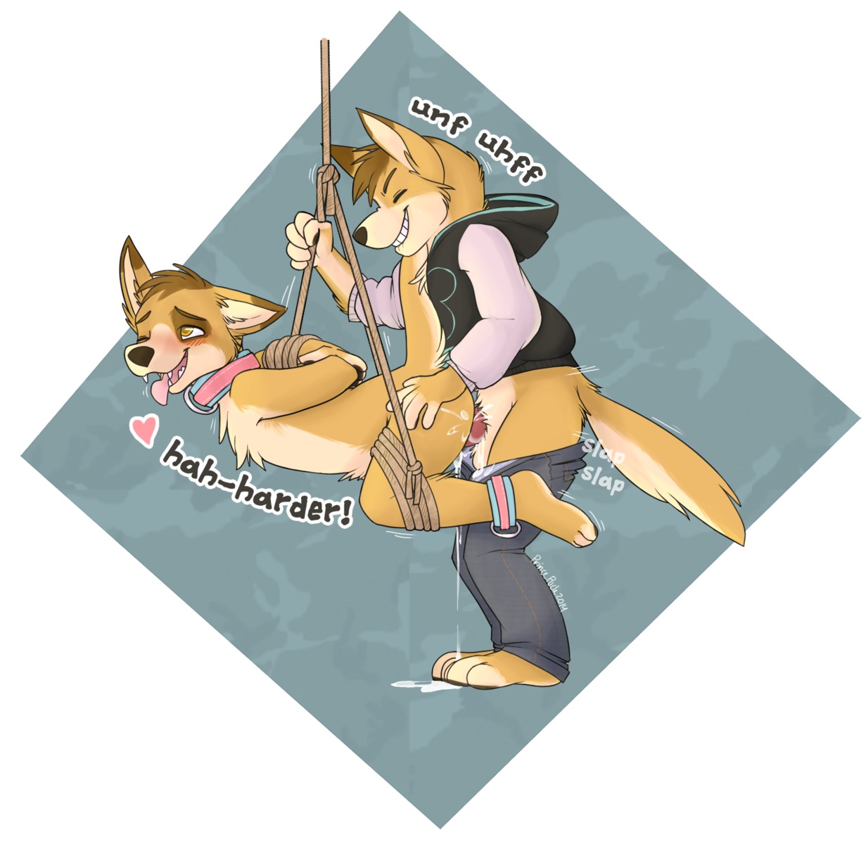 anal anal_penetration anthro balls bdsm bite biting_lip biting_own_lip bondage bottomwear bottomwear_down bound brother_(lore) brothers_(lore) canid canine canis clothed clothing dingo dominant dominant_male duo e621 erection genitals heart_symbol hi_res incest_(lore) lips male male/male male_penetrated male_penetrating male_penetrating_male mammal nude pants pants_down partially_clothed penetration penis princepuck self_bite sex sibling_(lore) submissive submissive_male suspension